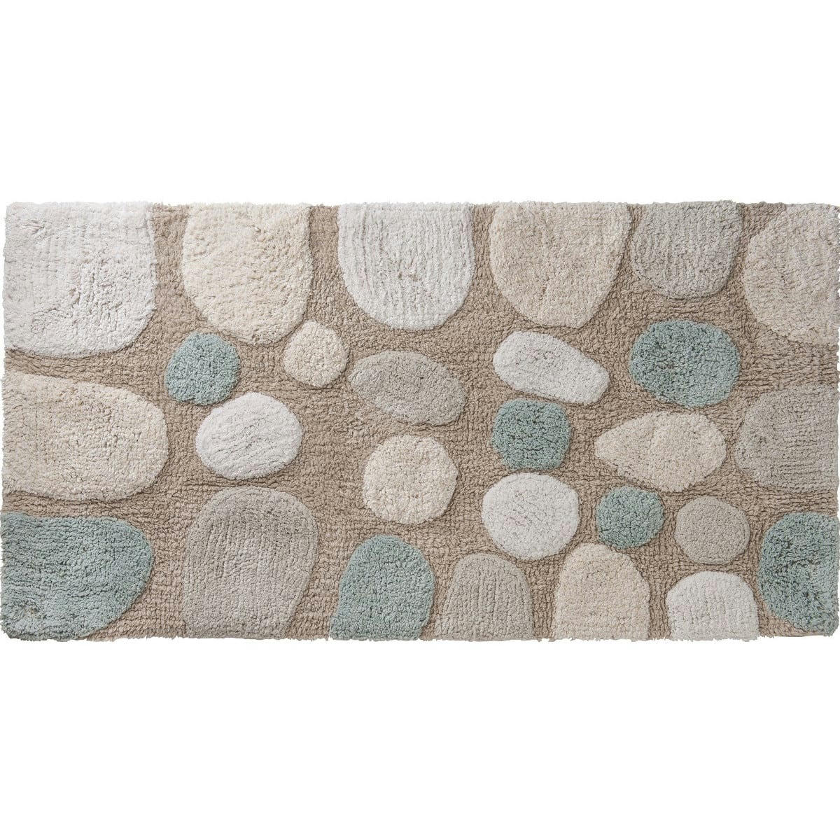 GALET - Tapis de bain coton fantaisie beige 50x80cm