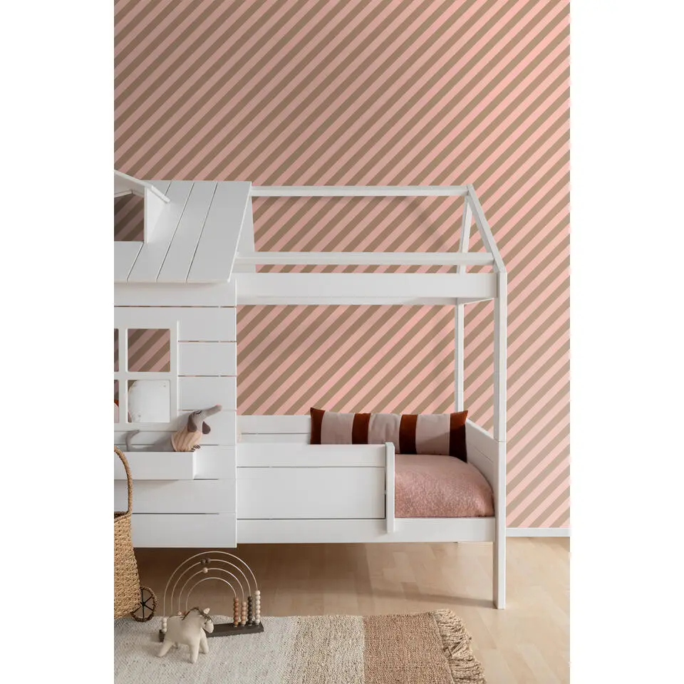ESTAhome behang strepen roze en beige bruin - 50 x 900 cm