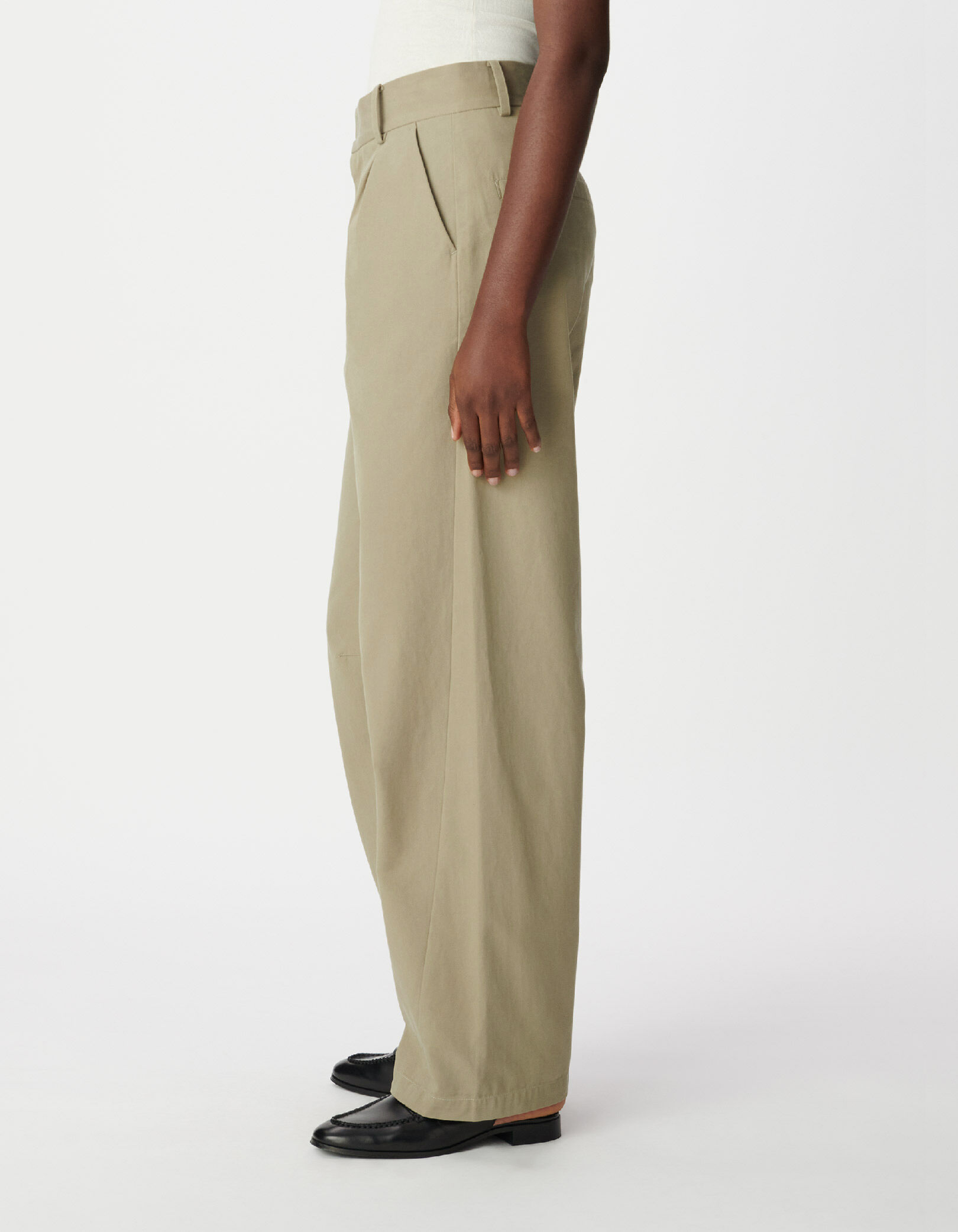 Pantalon ballon kaki à pinces Femme
