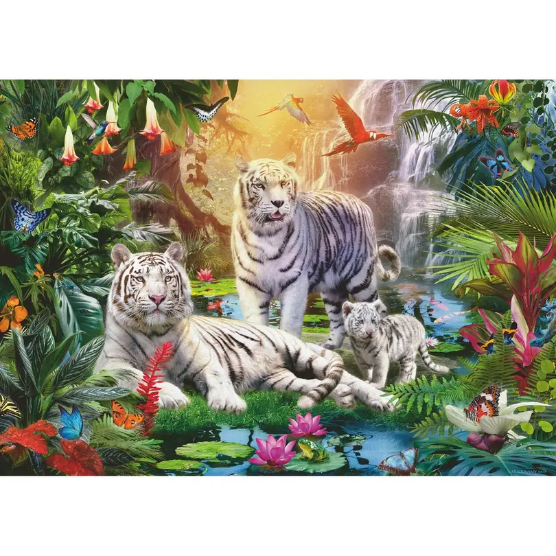 Puzzle Familie der Weissen Tiger