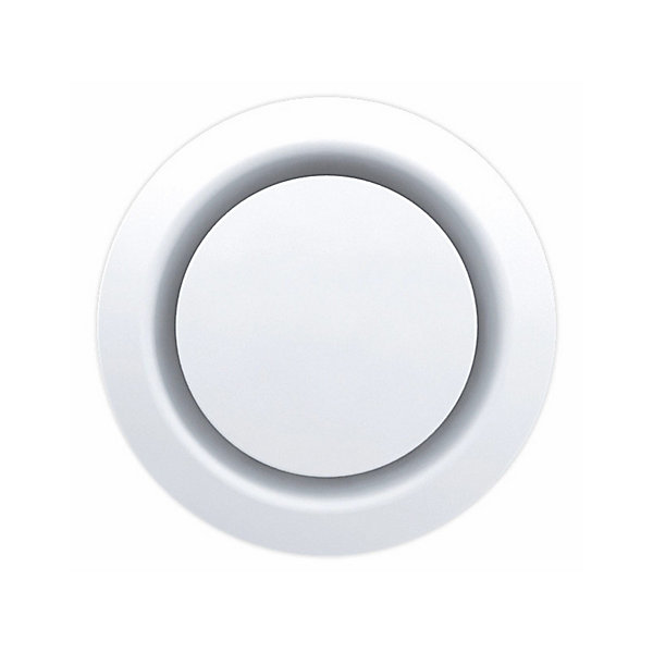 Bouche VMC plastique blanc réglable BEIP 125 mm avec manchette placo