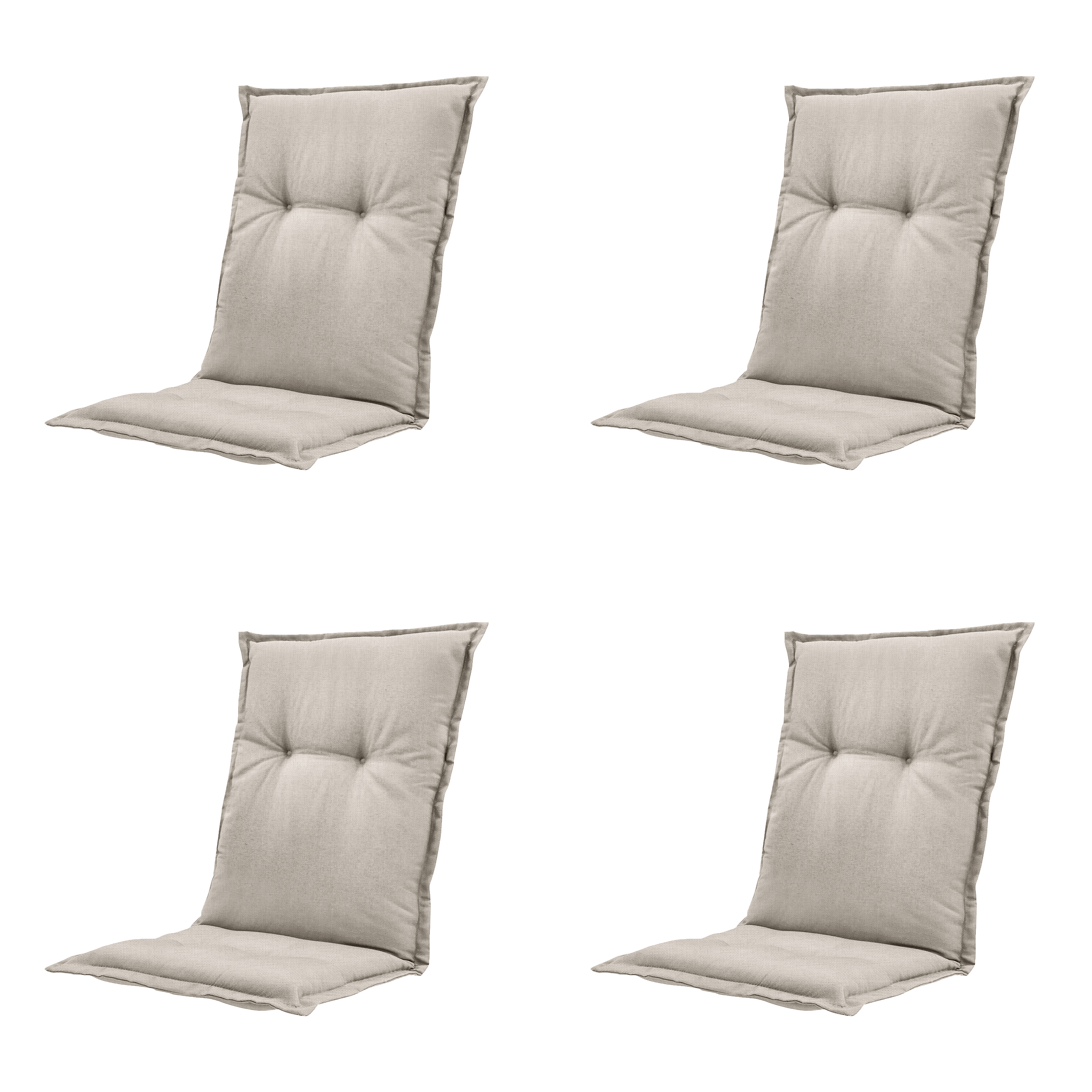 Madison tuinstoelkussen lage rug Panama - beige - 105x50x6cm - set van 4