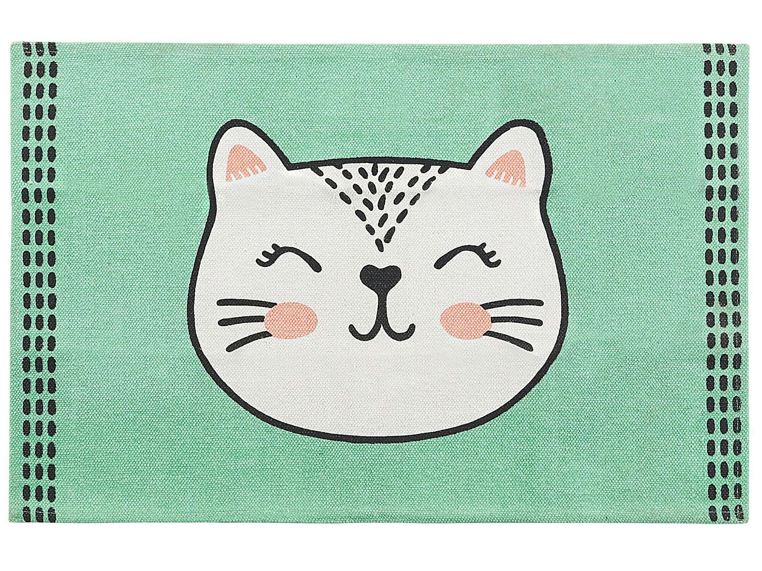 HOWRAH - Tapis en tissu vert 90x60cm