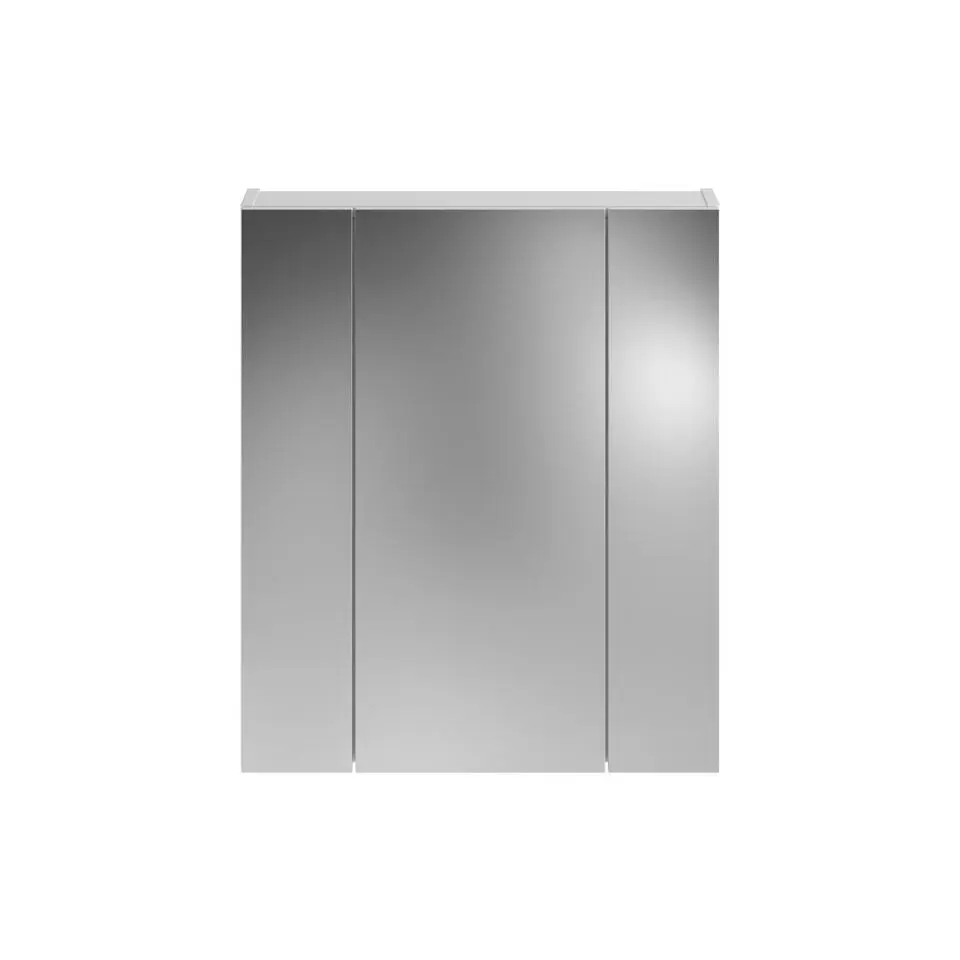 Hioshop Ice spiegelkast inclusief verlichting 3 spiegeldeuren wit hoogglans-