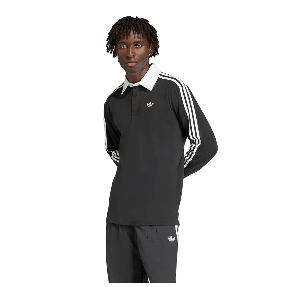 adidas Originals 3 Stripes Rugby long sleeve polo