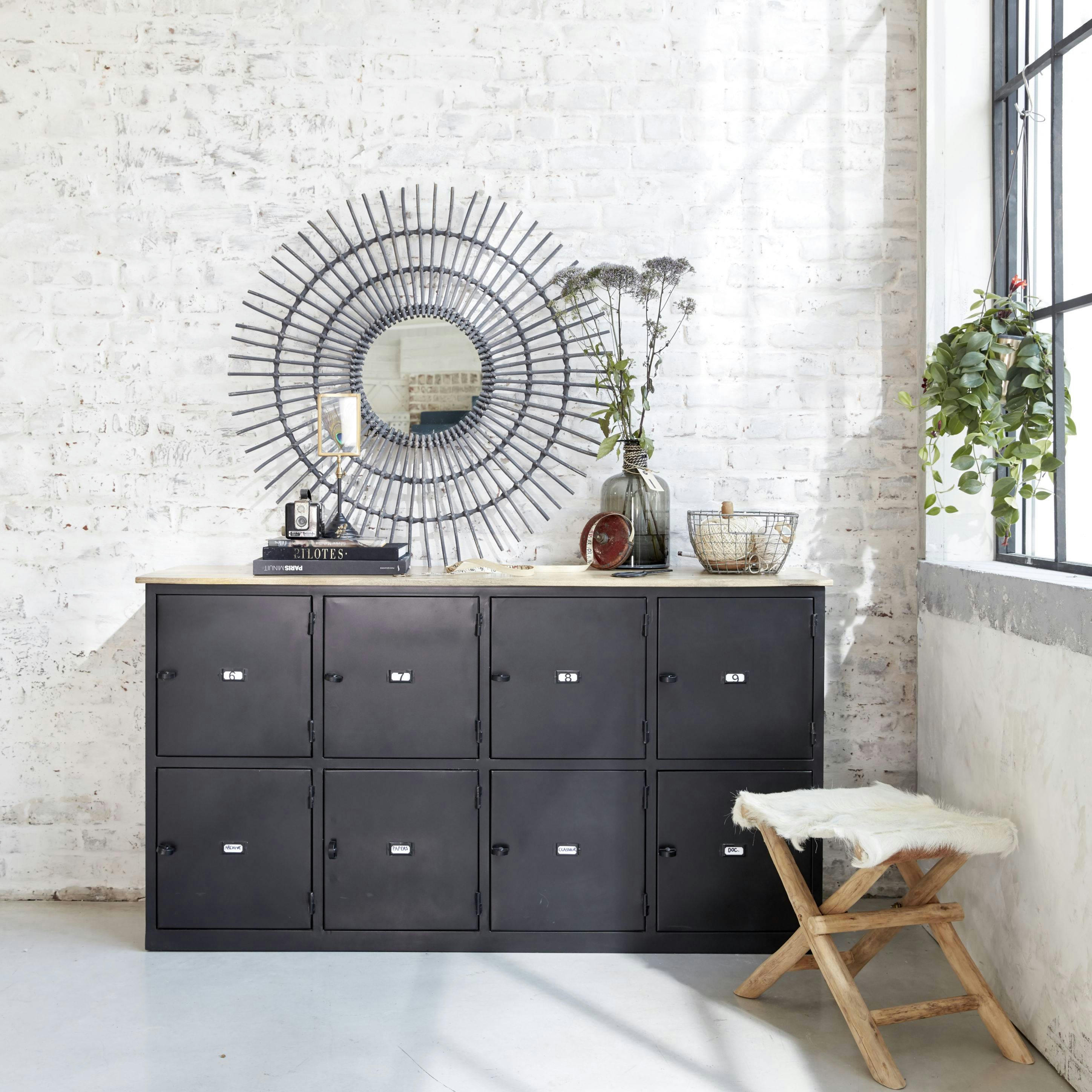 MIM - Buffet en métal noir 160 cm