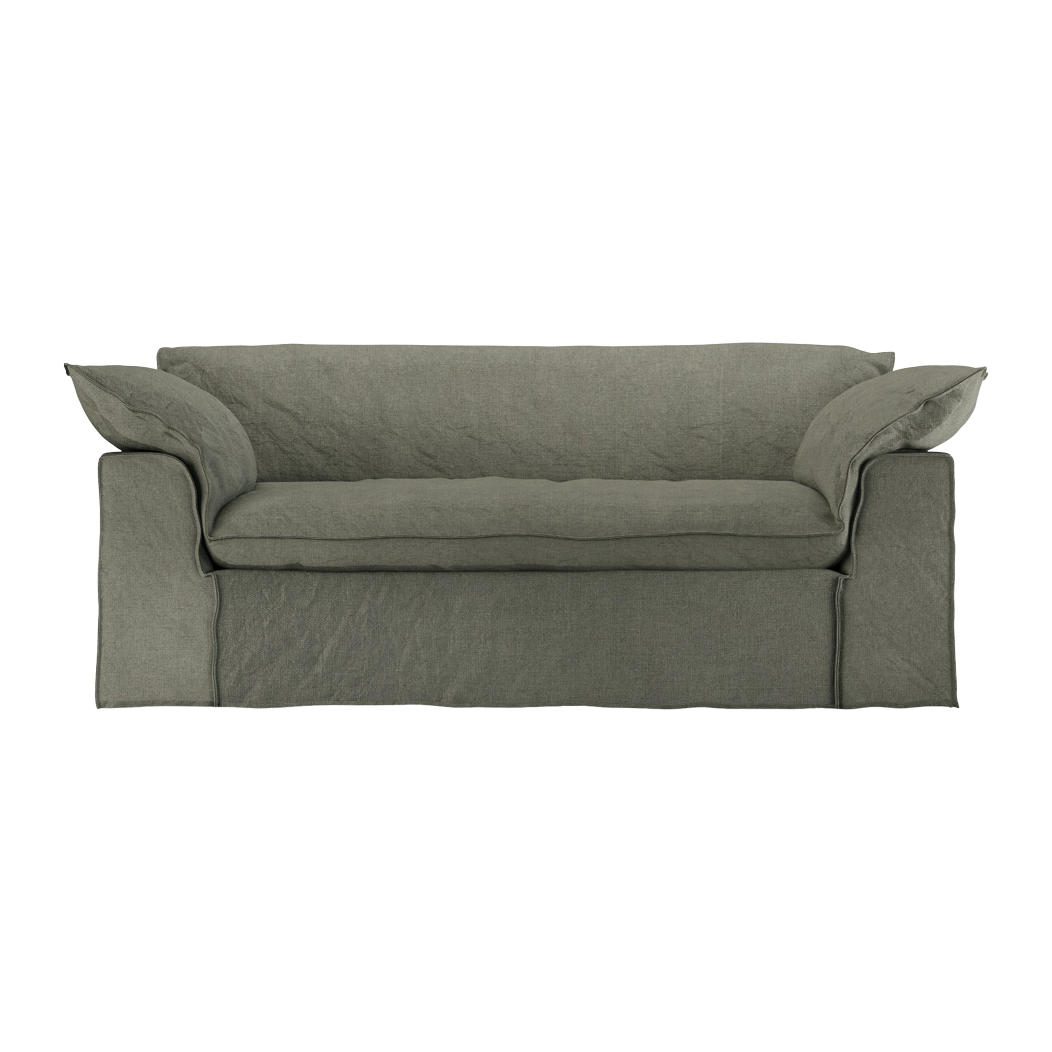 HKliving Nomad 2-zitsbank - Linnen - Army Green