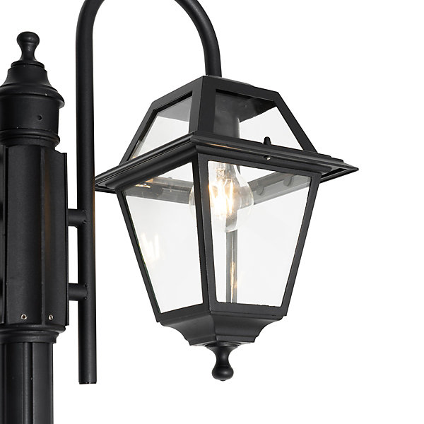 Lanterne d'extérieur classique noire 235 cm 2 lumières IP44 - Berta