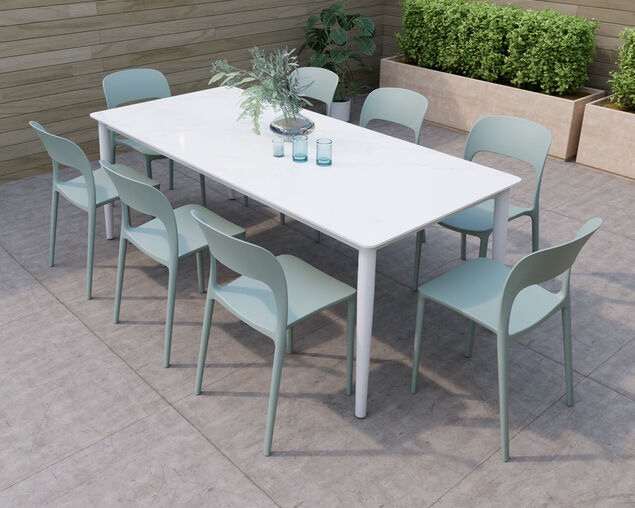 Riley-Dome 9 Piece Olive Dining Setting