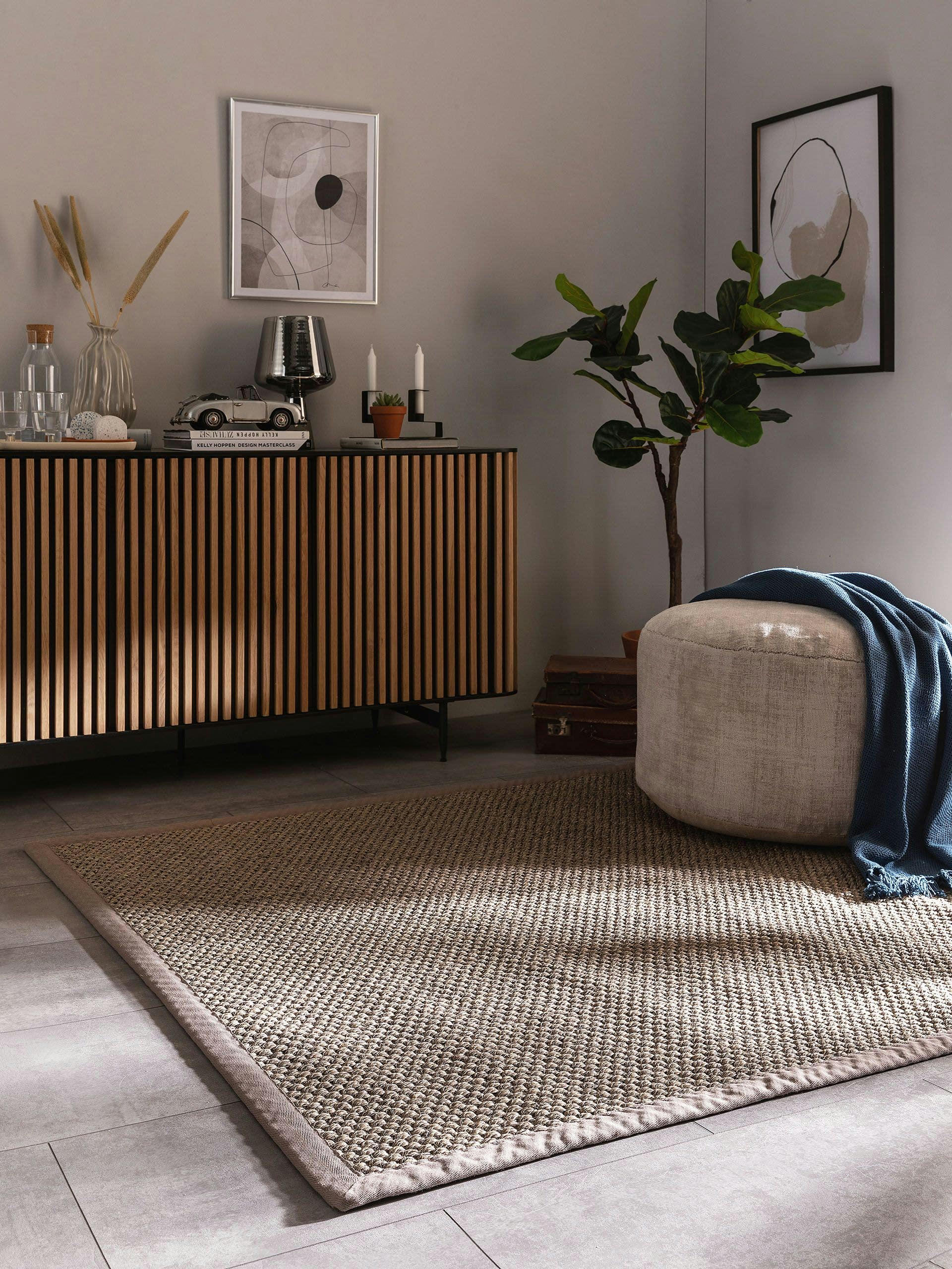 GRETA - Tapis sisal gris 200x200