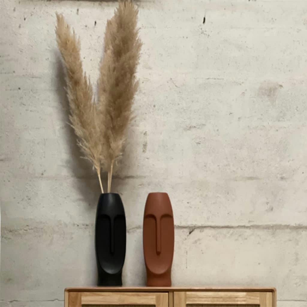 - Vase céramique visage terracota L14cm