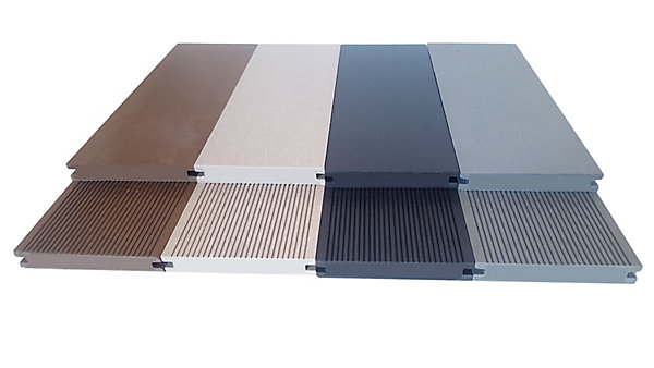 Lame terrasse composite Greendeck WPC PLEINE gris clair L.260 x l.14 cm