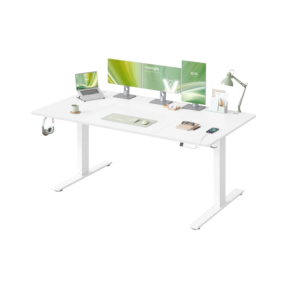 Bureau Électrique Réglable en Hauteur, avec Port USB-C, Support pour Multiprise