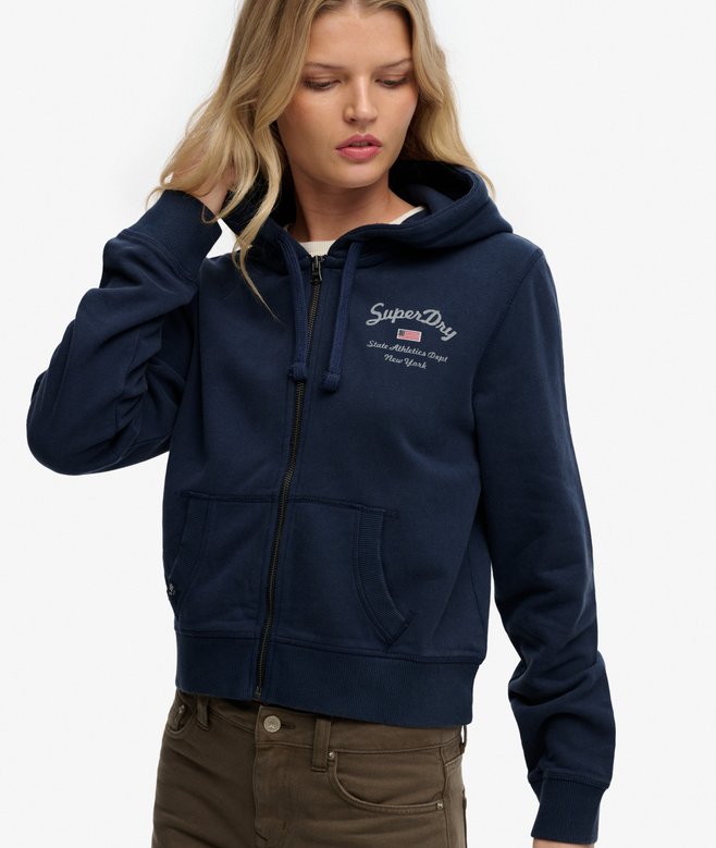 Athletic Essentials Cropped Zip Hoodie