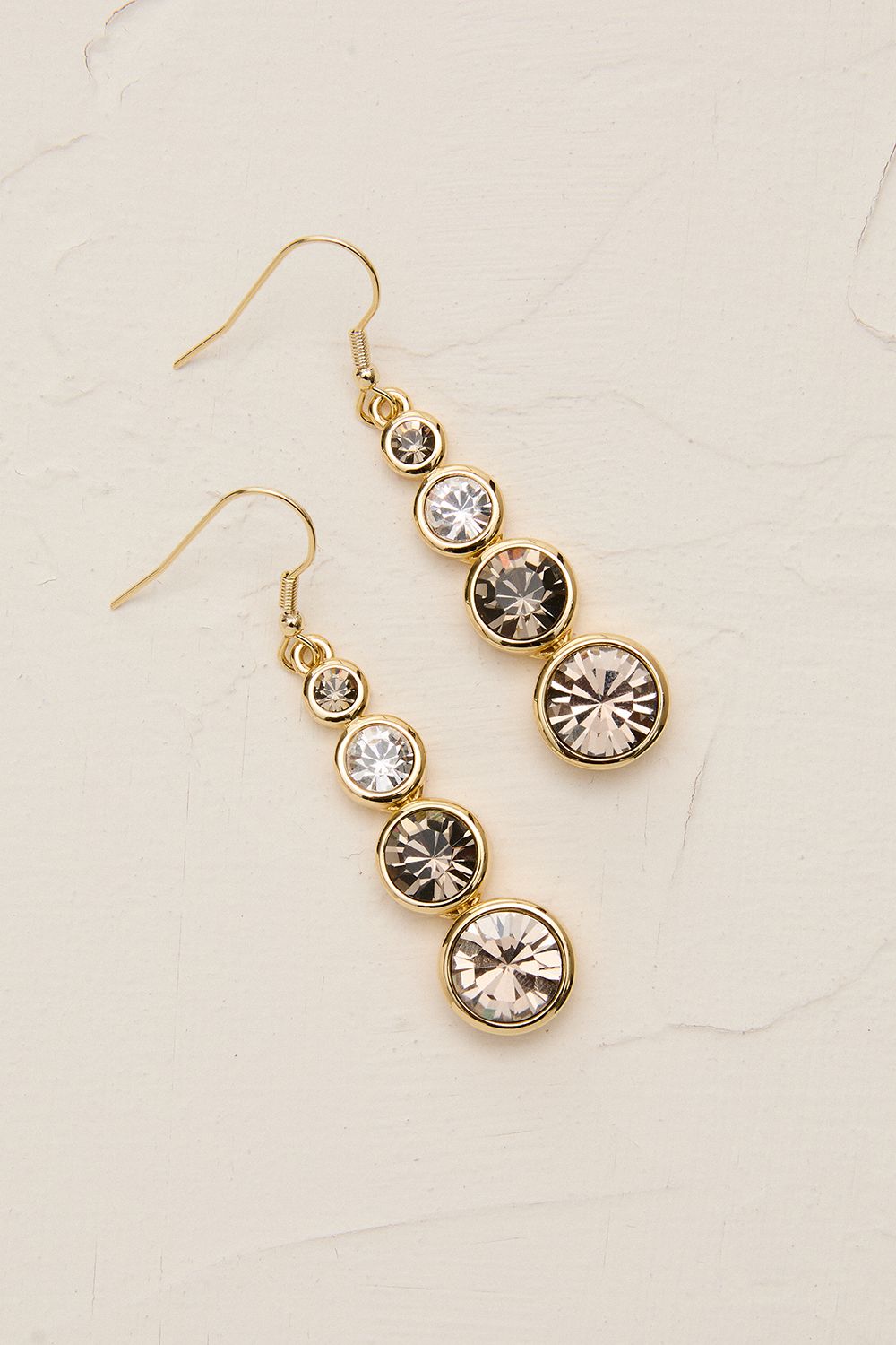 KarenMillen 14kt Gold Plated Crystal Teardrop Earrings