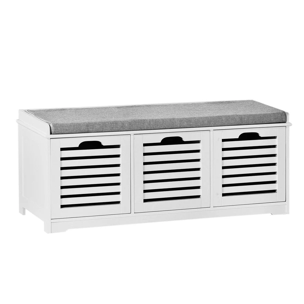 SoBuy Szafka na buty z trzema szufladami Biały 105x35x43cm FSR23-W