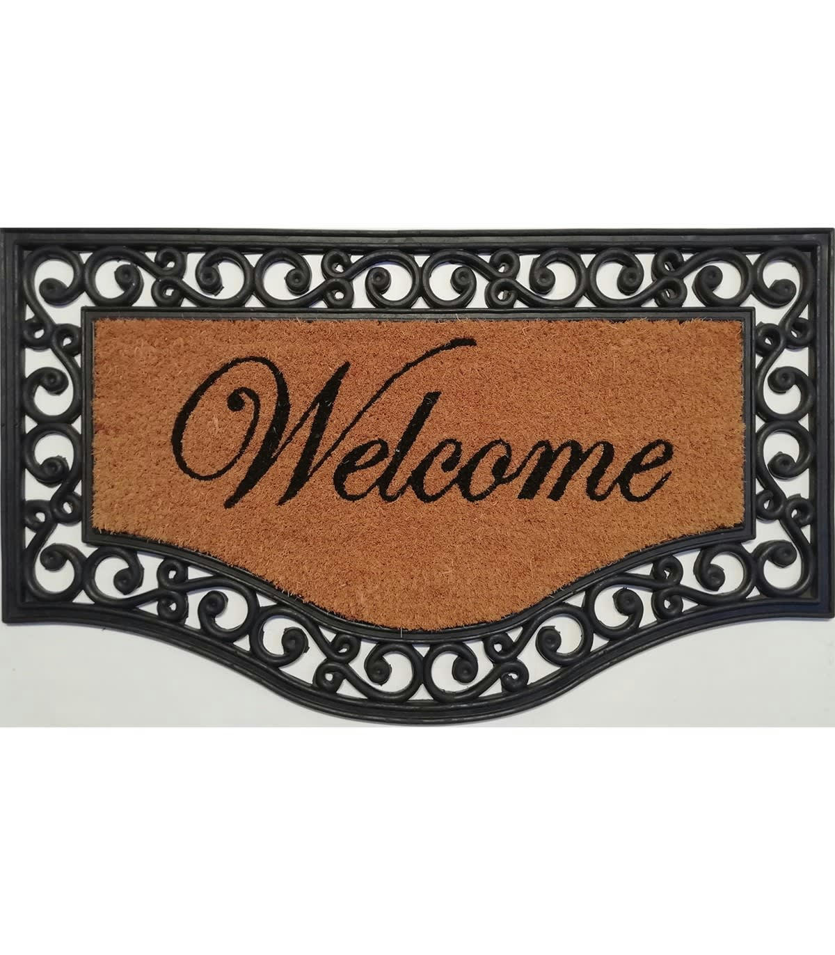 - Paillasson arabesque Welcome 45x75cm - Noir