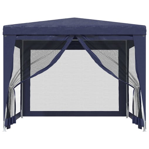 NNEVL Party Tent with 4 Mesh Sidewalls Blue 3x3 m HDPE