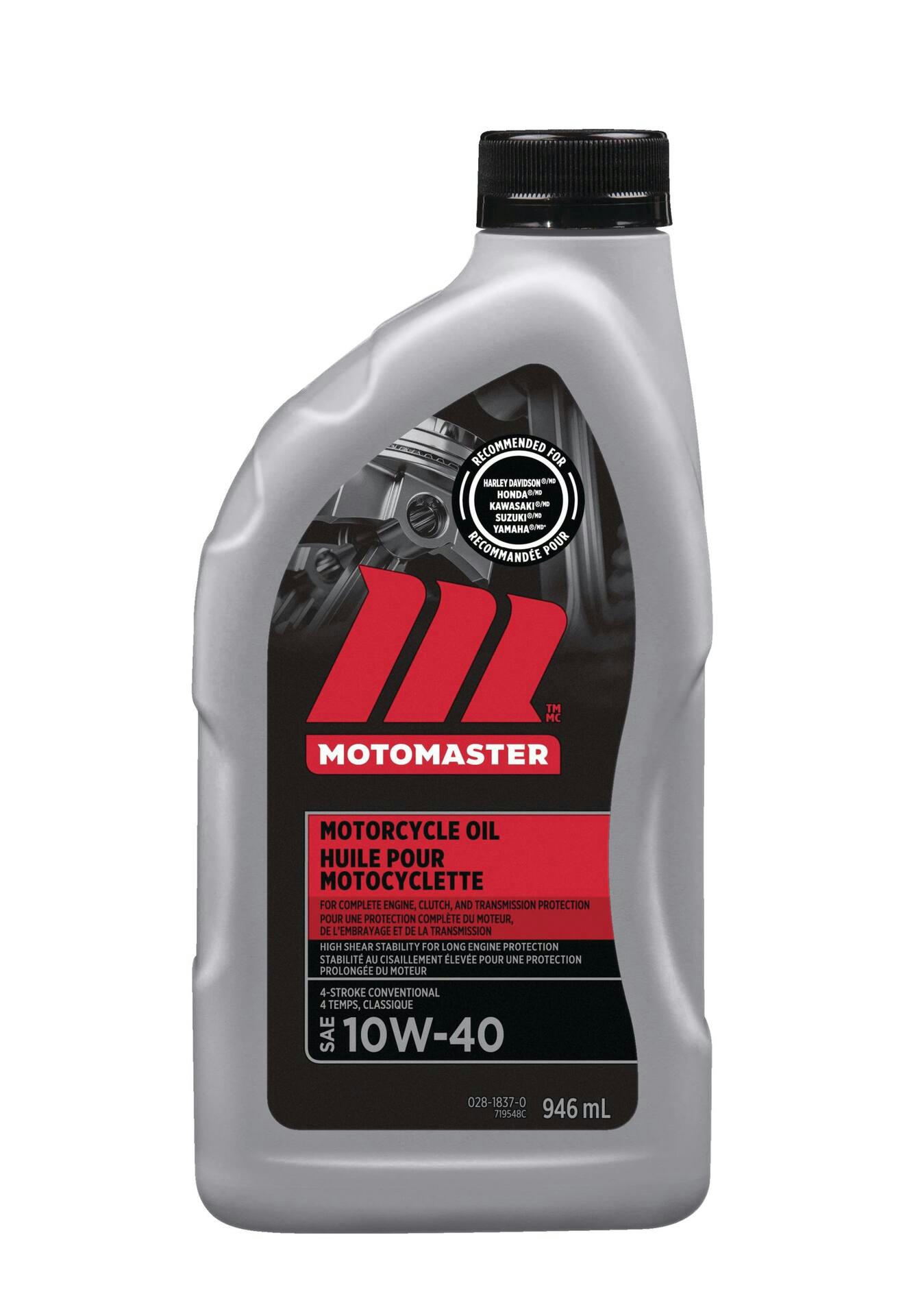 MotoMaster 10W40 4-Stroke Motorcycle Oil, 946-mL