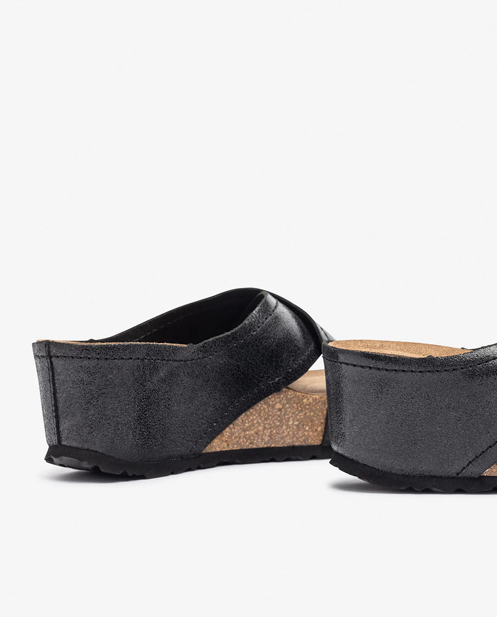 Sandalia de cuña BARI-257 negro