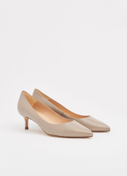 Audrey Taupe Nappa Leather Closed Courts