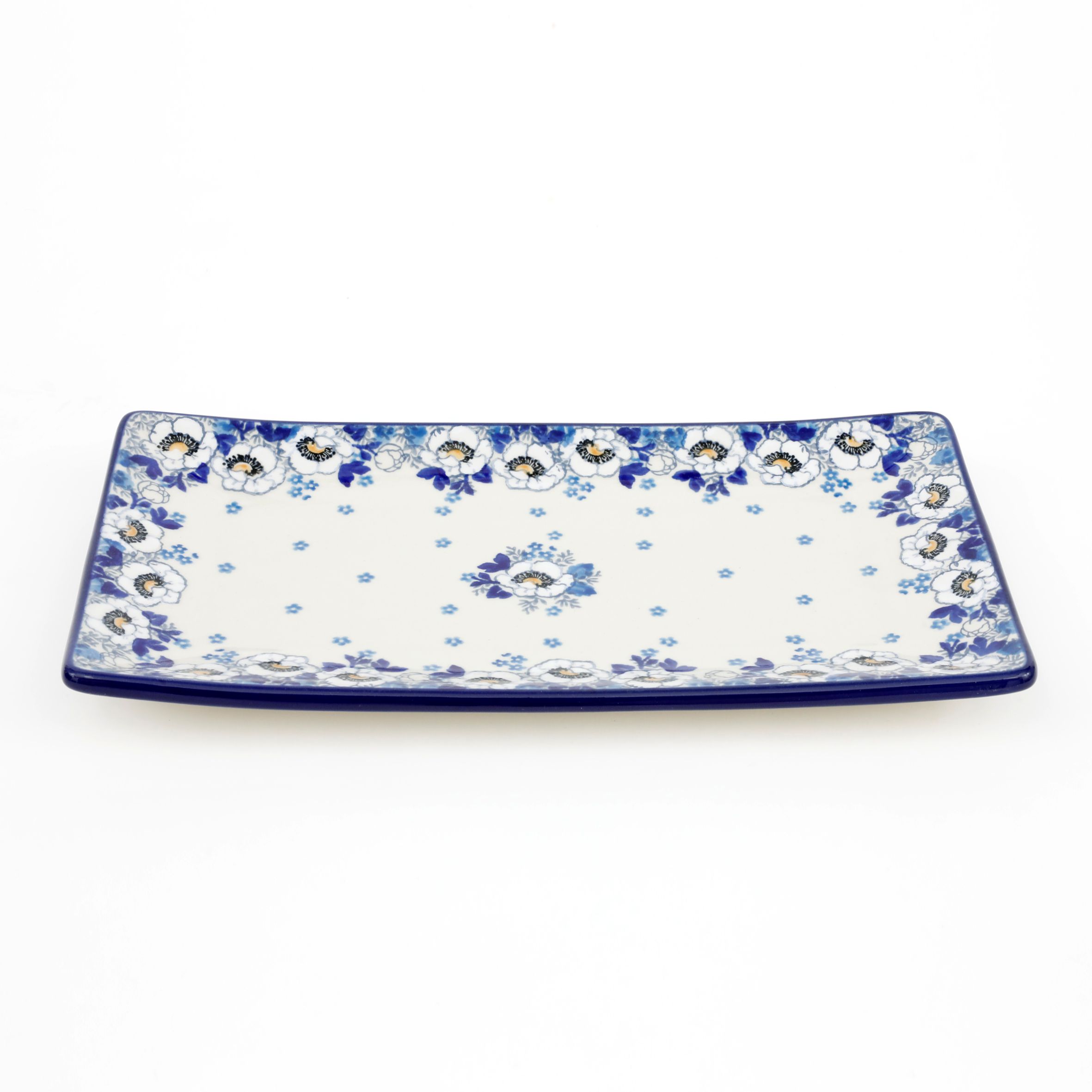 Tacka ceramiczna C26 30/16,5cm 2222X Biało-niebieskie anemony