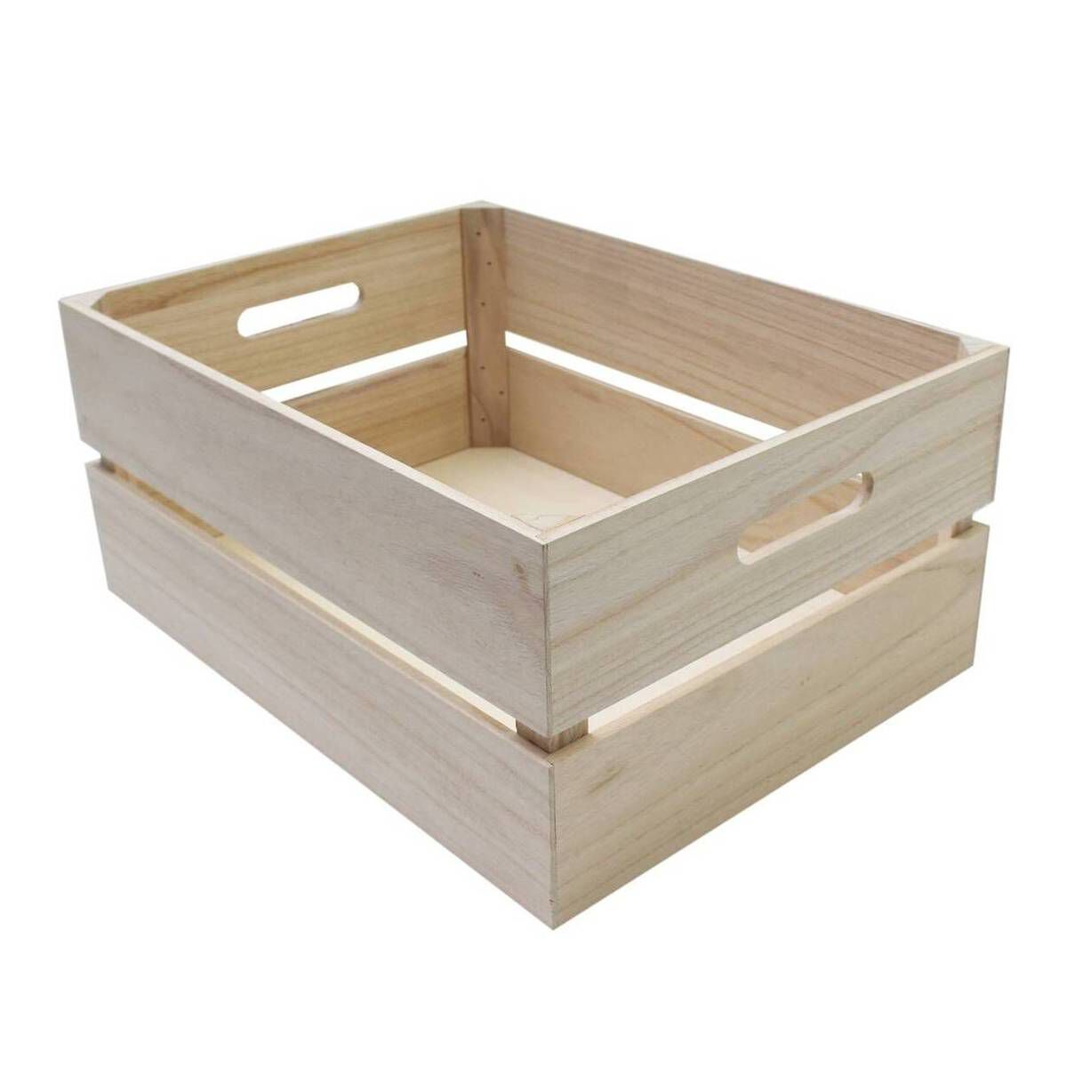 Natural Wooden Crate 40cm x 30cm x 18cm