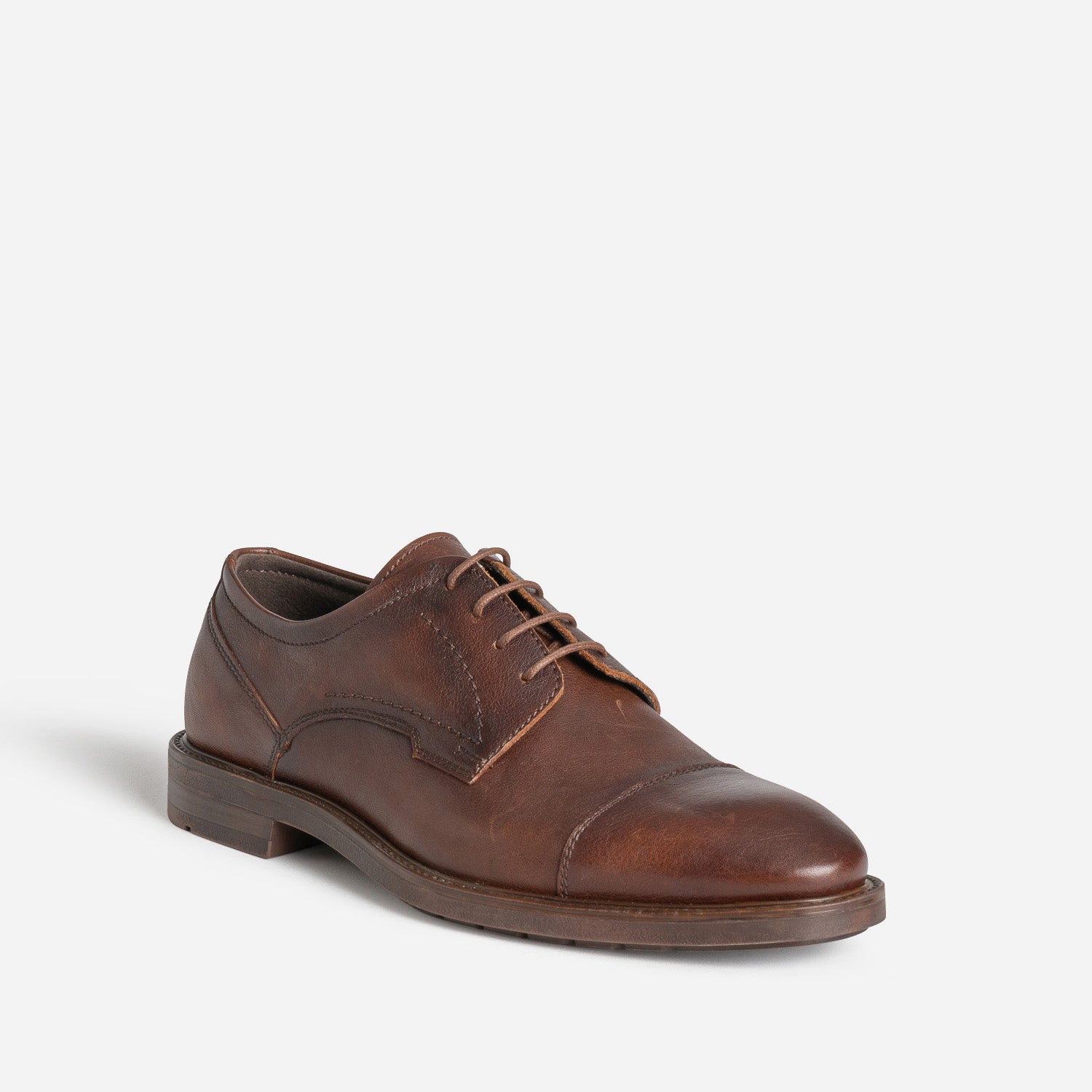 Derby marron cuir bout droit