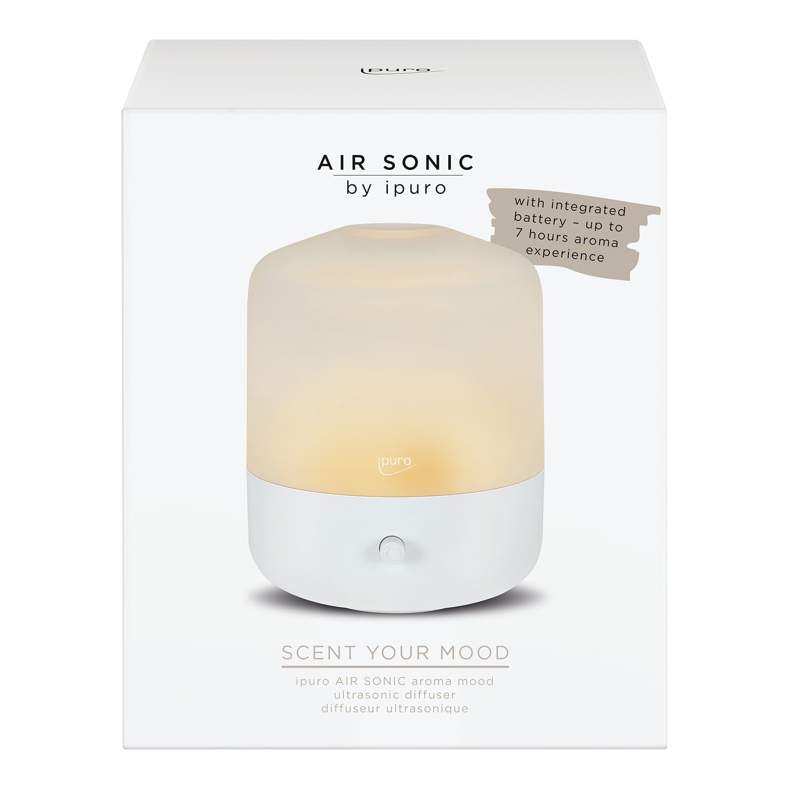 ipuro AIR SONIC Elektrischer Aroma-Diffusor Aroma Mood Weiß, ⌀ 13 cm, H 155 mm