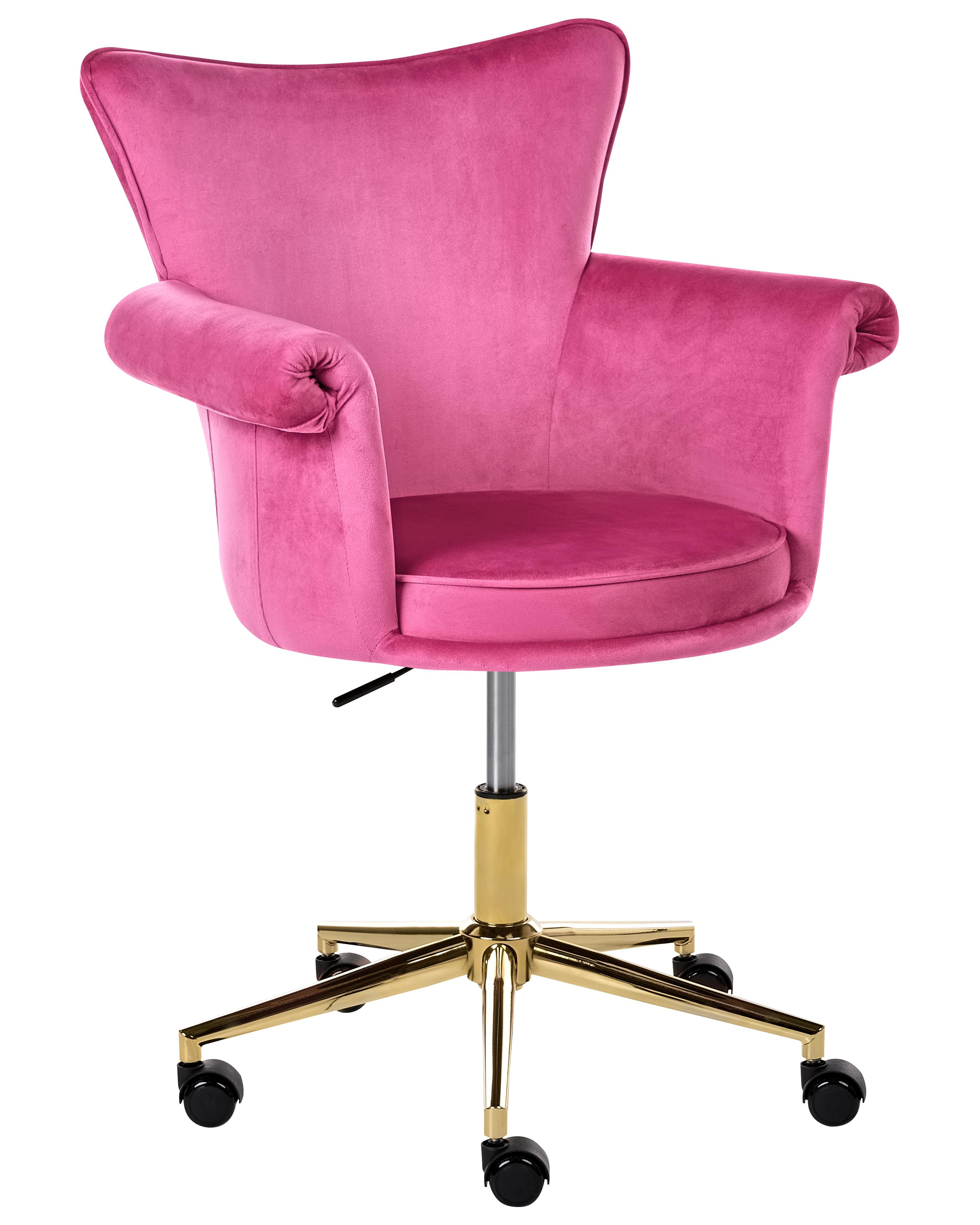 Desk Chair VELENCIA Velvet Fuchsia Pink