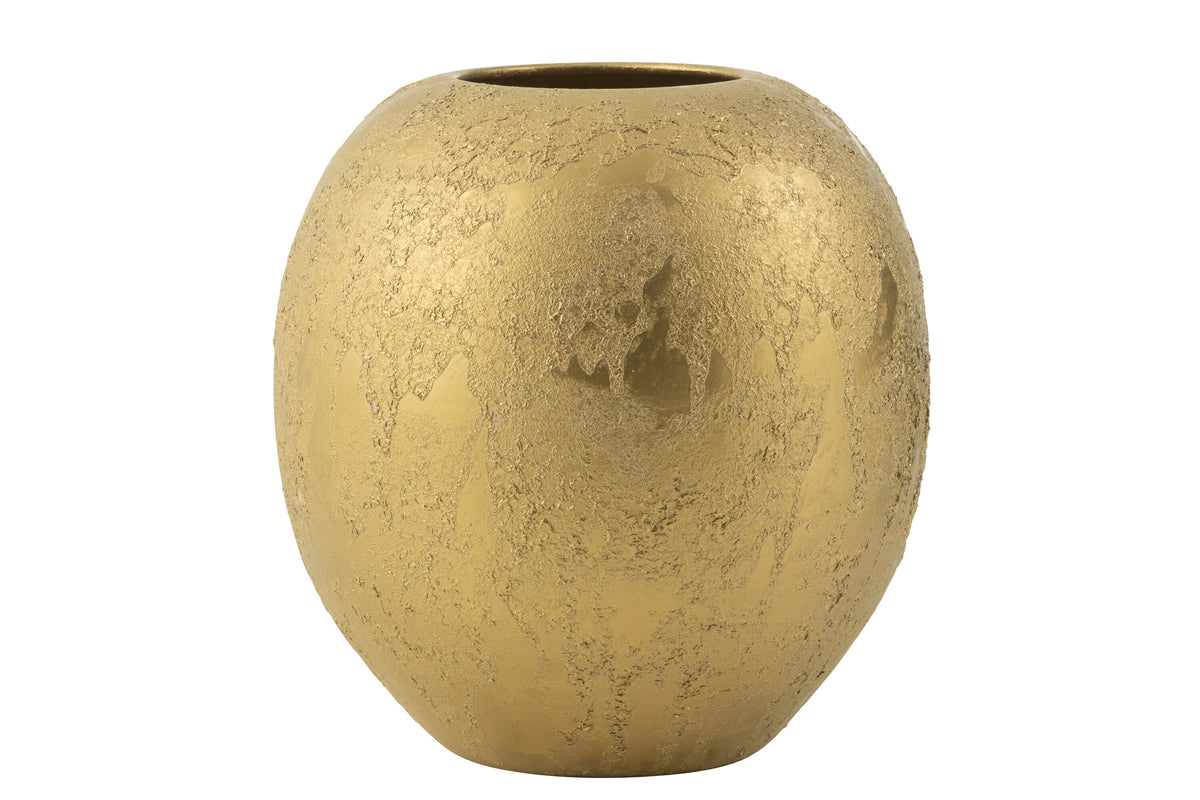 J-Line vaas Bol Rond - keramiek - goud - Ø 40 cm