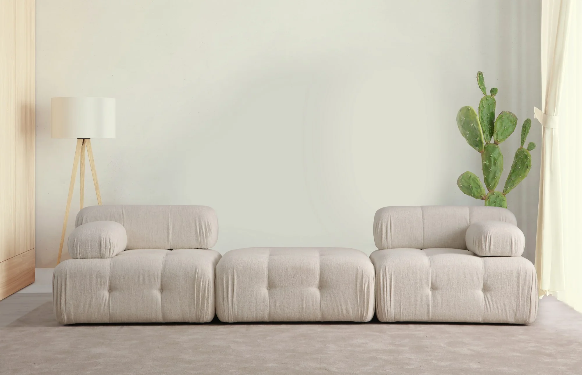 Modulaire zitbank midden Bubble Deluxe bouclé