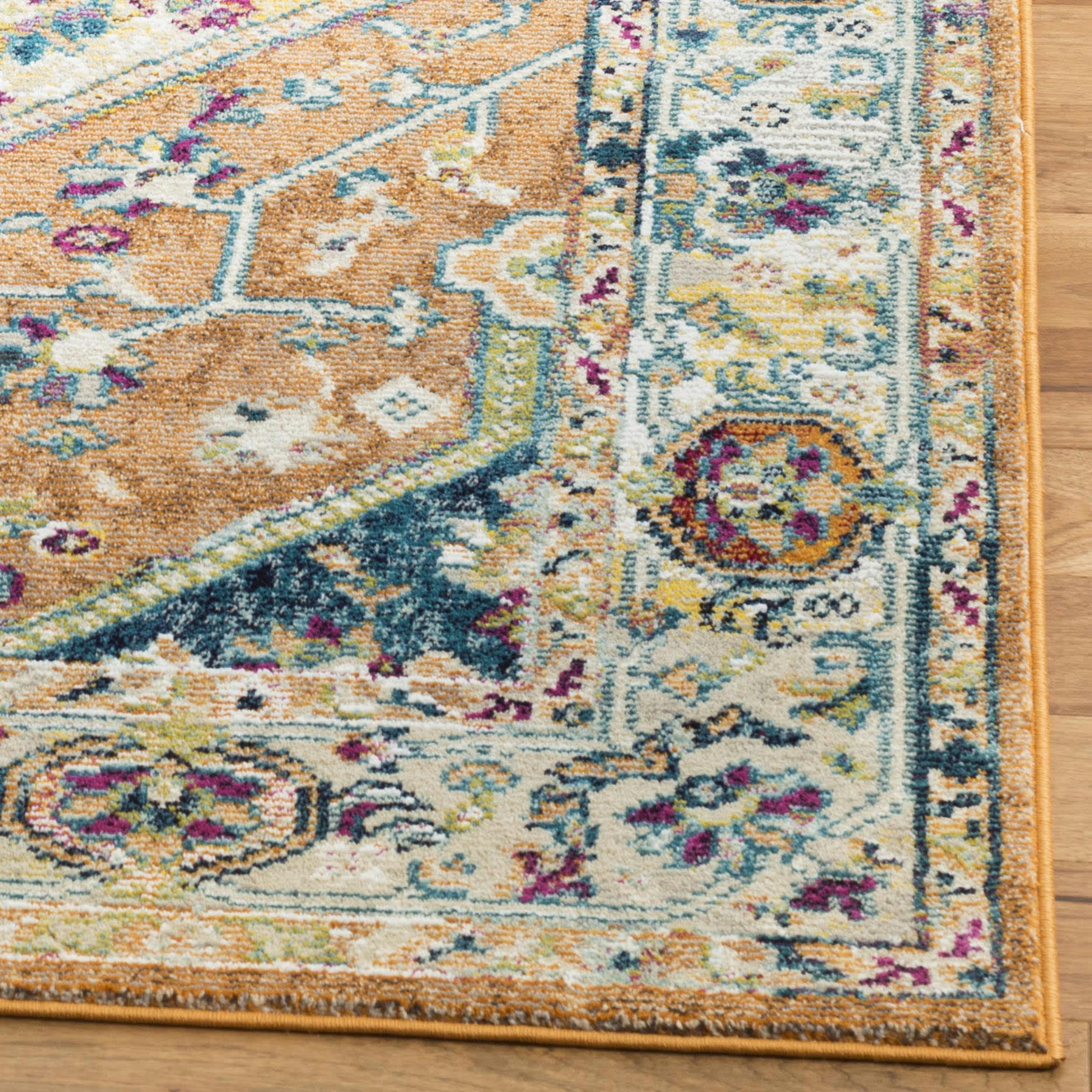 SAVANNAH - Tapis de salon interieur en orange & multi, 122 x 183 cm