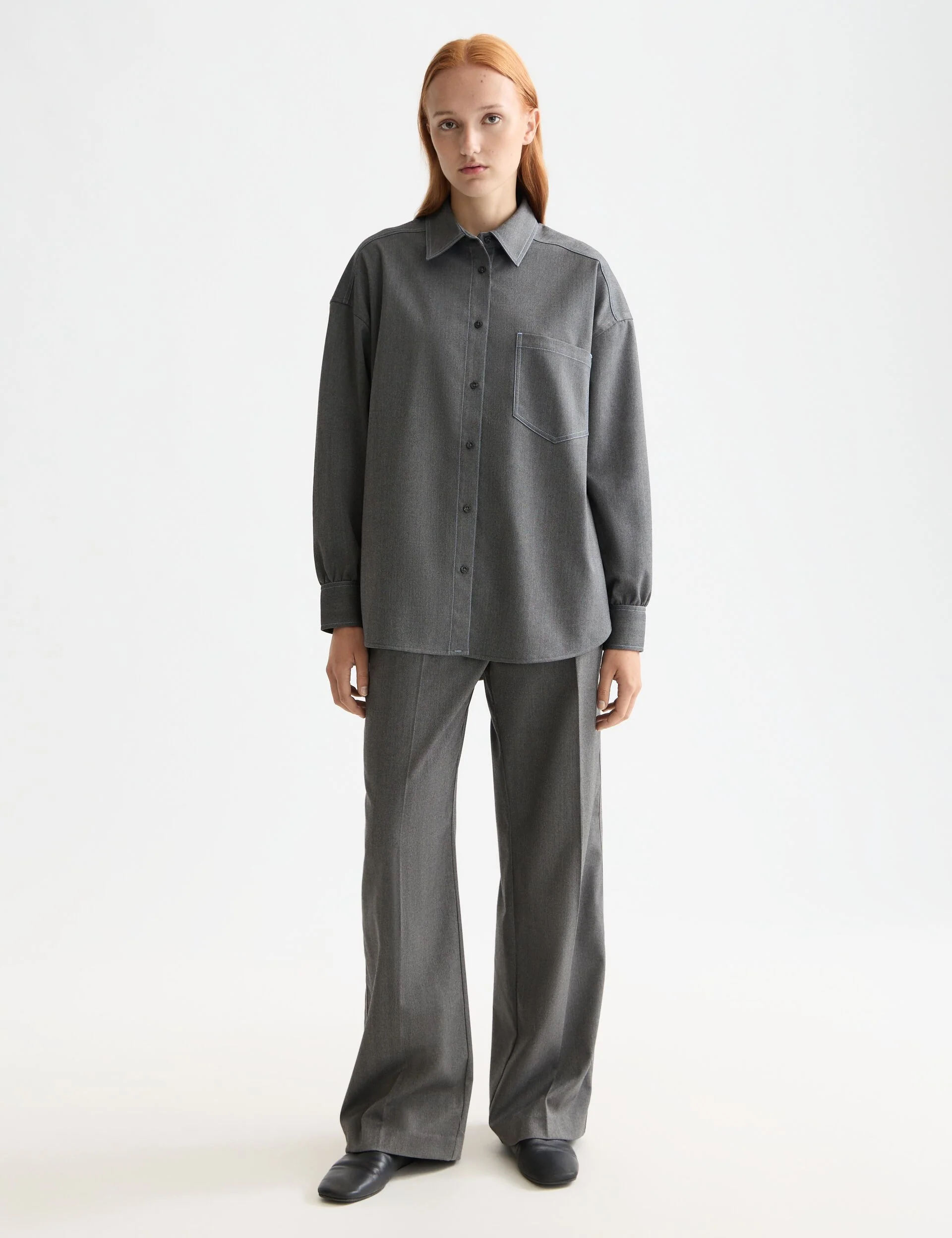 Girlfriend herringbone shirt