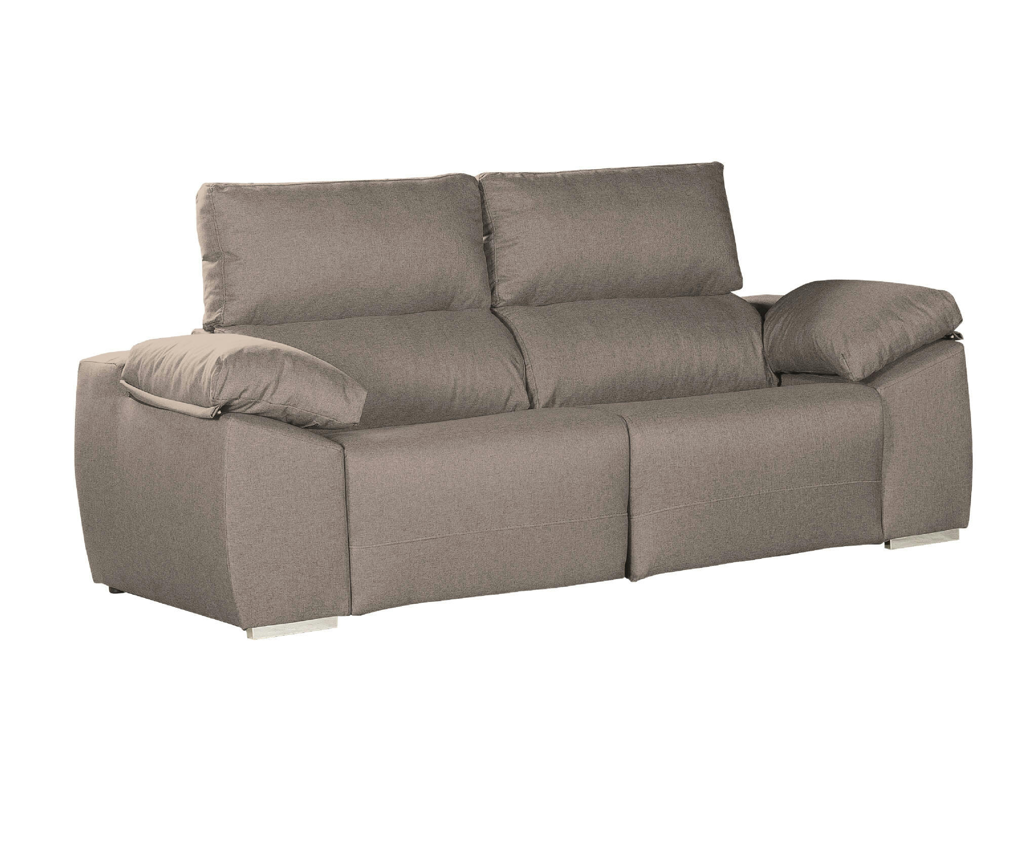 DGENTILI - Canapé fixe 3 places en tissu gris tourterelle