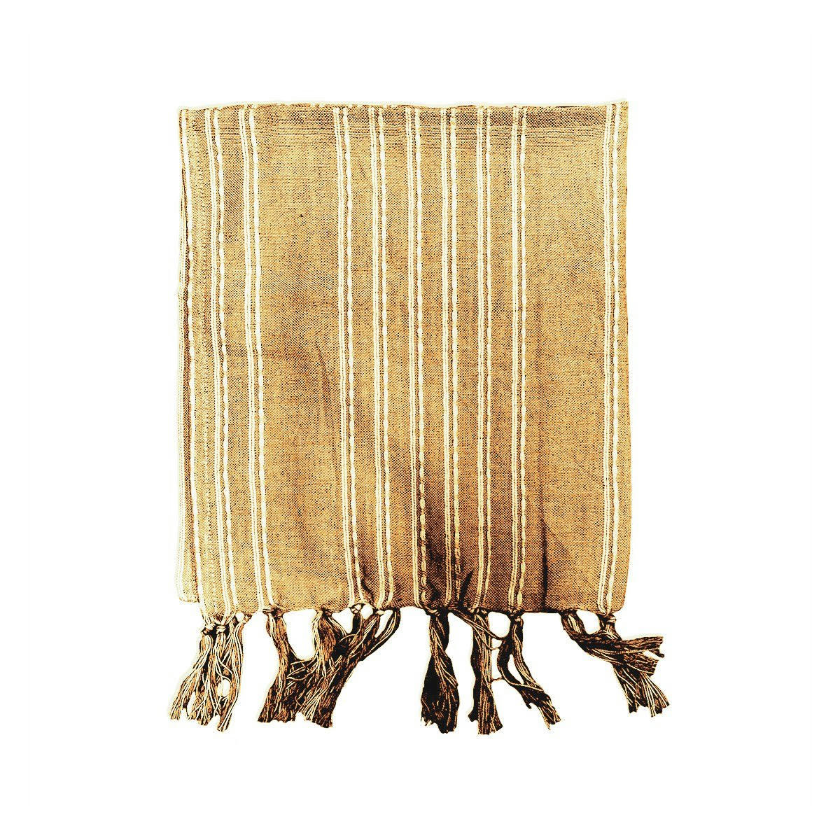 DESERT CHIK - fouta imprimé rayures en Coton Jaune 100x190 cm