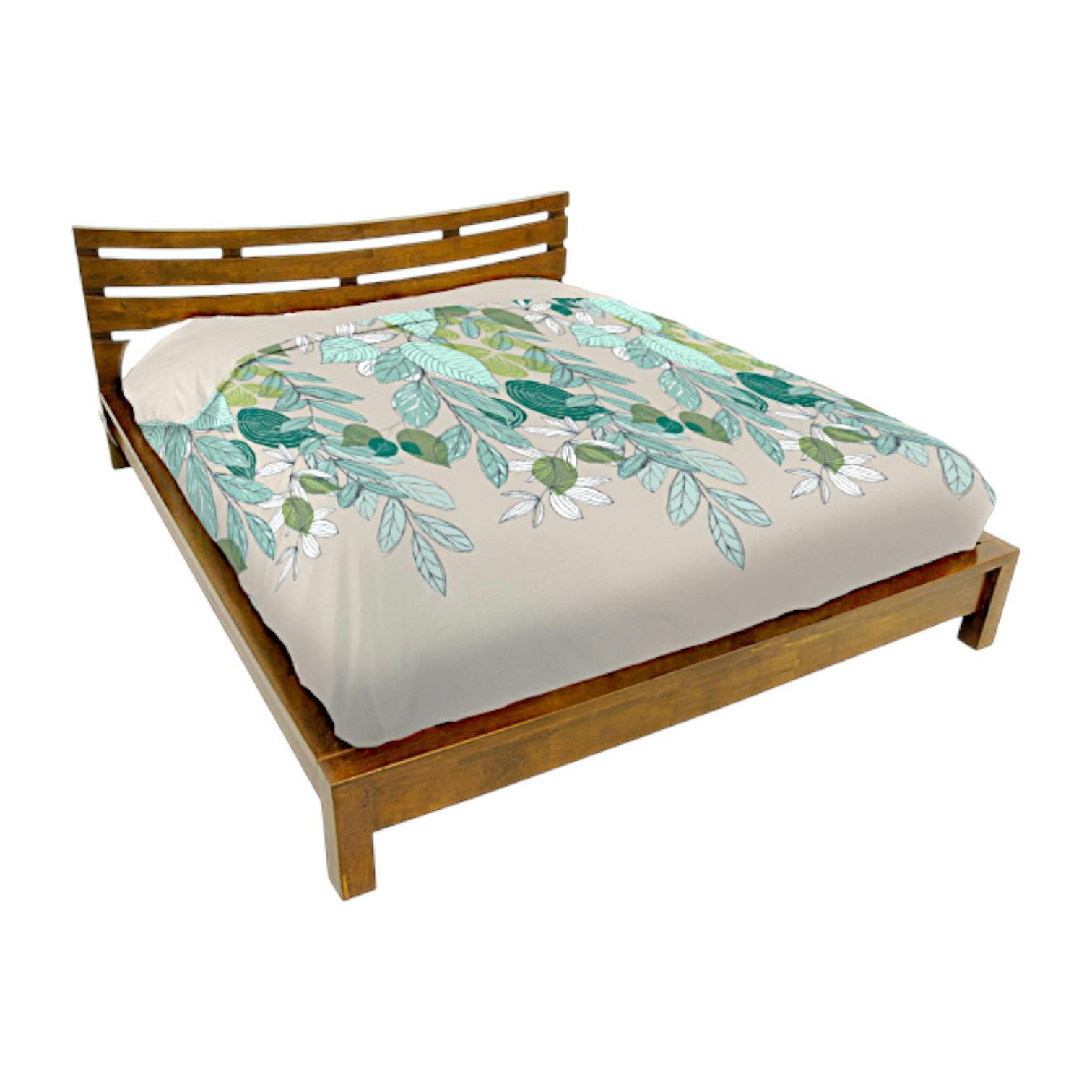 Lit 2 places couchage 160x200 avec tête de lit basse Hévéa 176x214x80cm NIAGARA