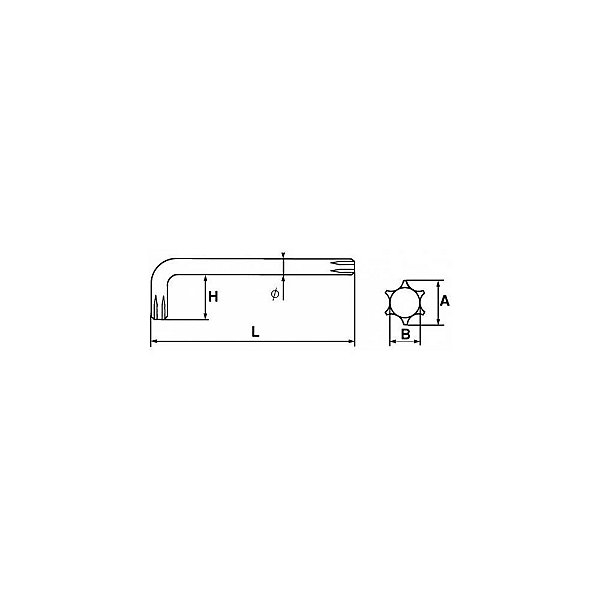 Clé mâle coudée Torx T25 - SAM OUTILLAGE - 66-25