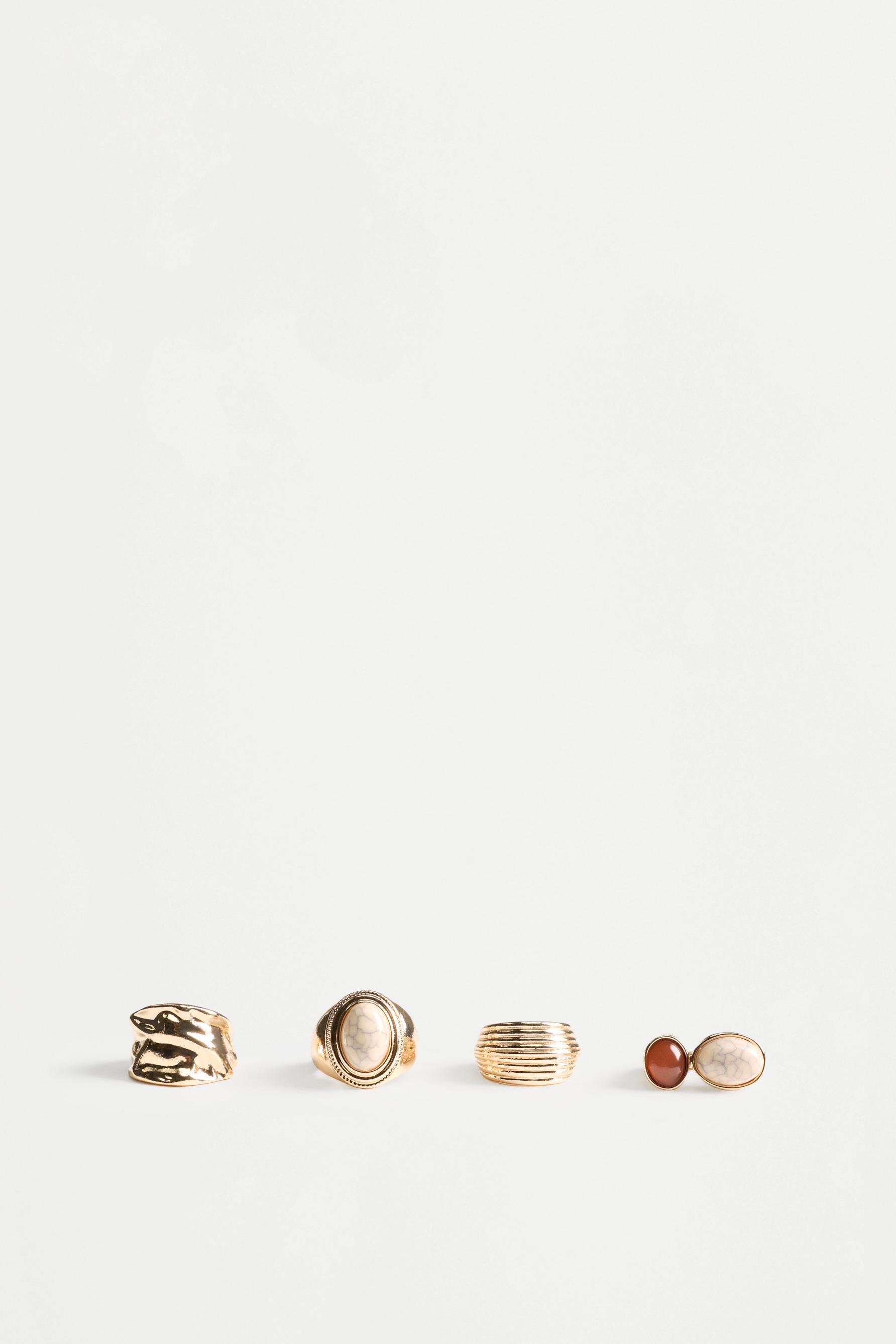 Anillos con piedras (Pack 4)