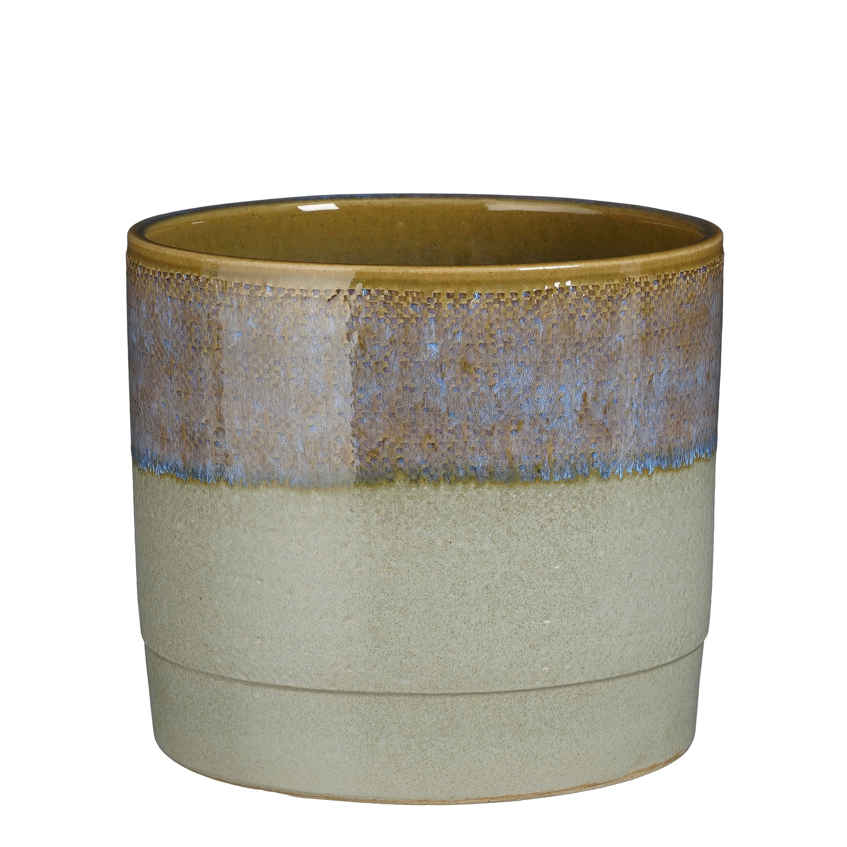Mica Decorations Olof Bloempot - H20 x Ø22 cm - Terracotta - Donkerblauw