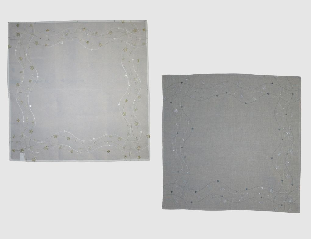 Tischdecke Sterne Weiß oder Silber