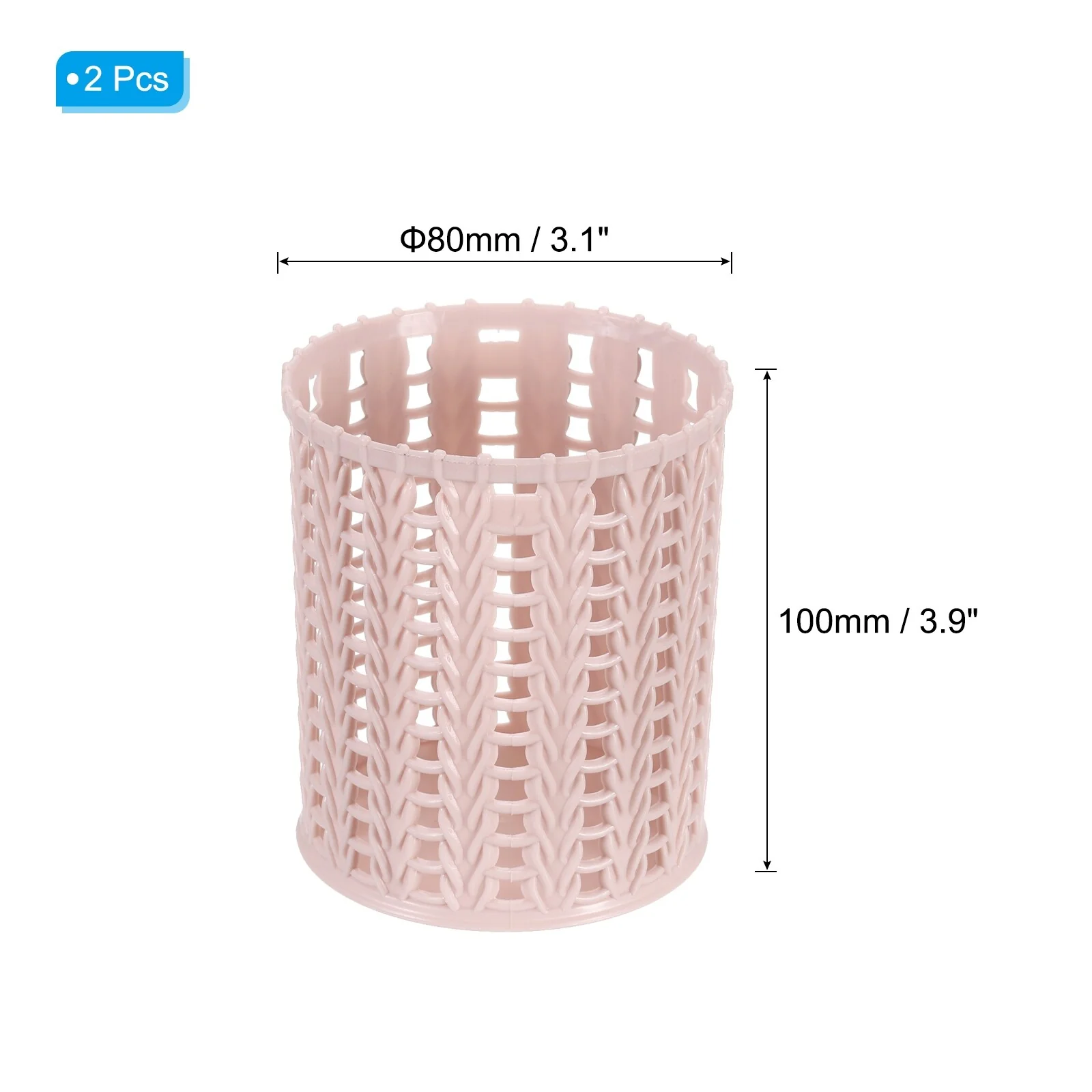 Pencil Holder, 2pcs Plastic Pen Holder Cute Pencil Holders Mesh - 80 x 80 x 100mm
