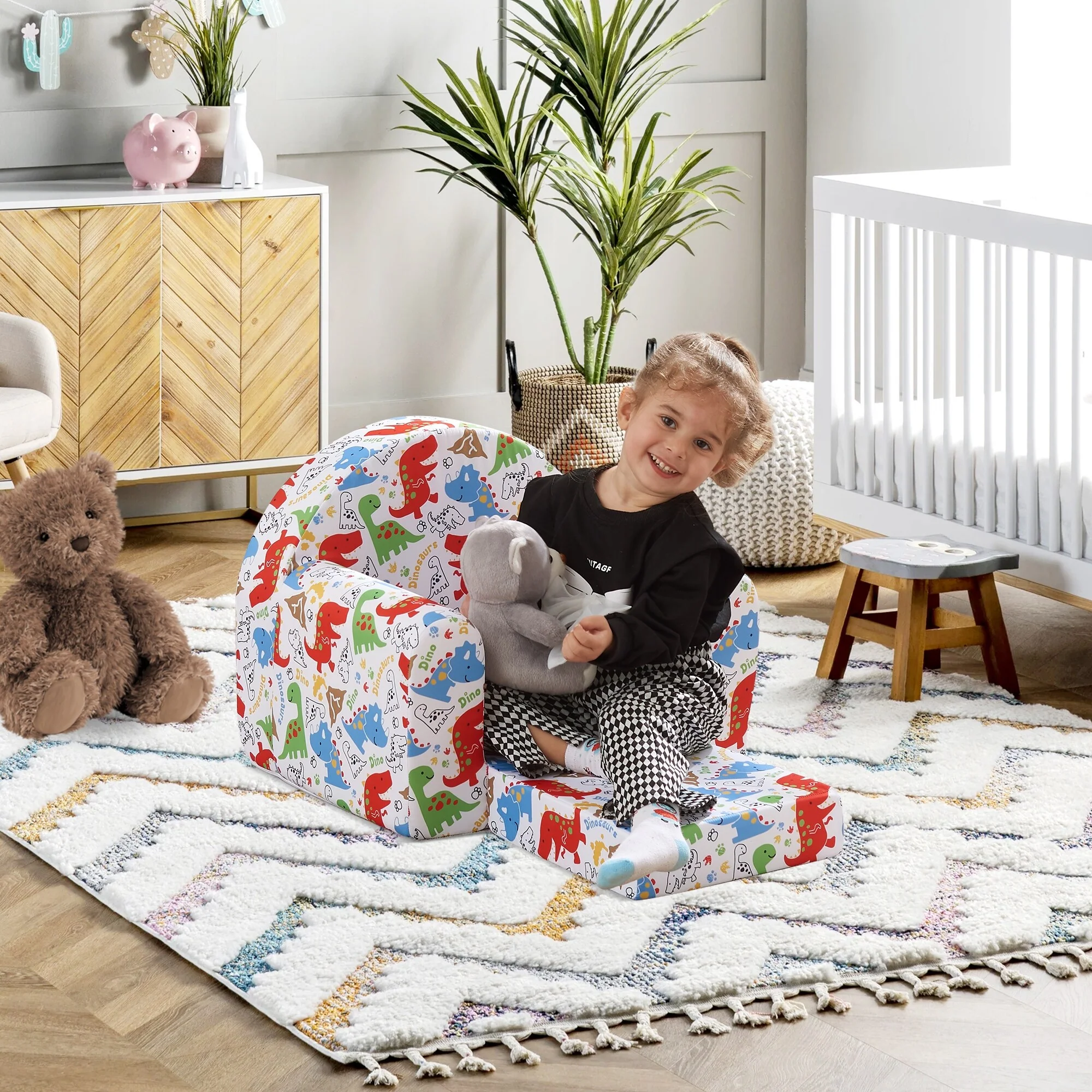 Kids Couch, Toddler 2-in-1 Convertible Sofa to Lounger