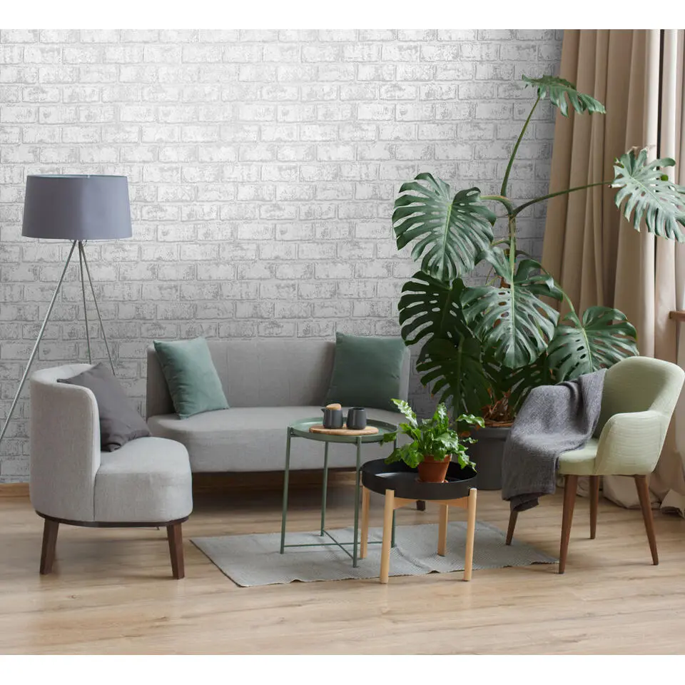 Dutch Wallcoverings Indulgence Metallic brick grey/silver 0,53x10,05m