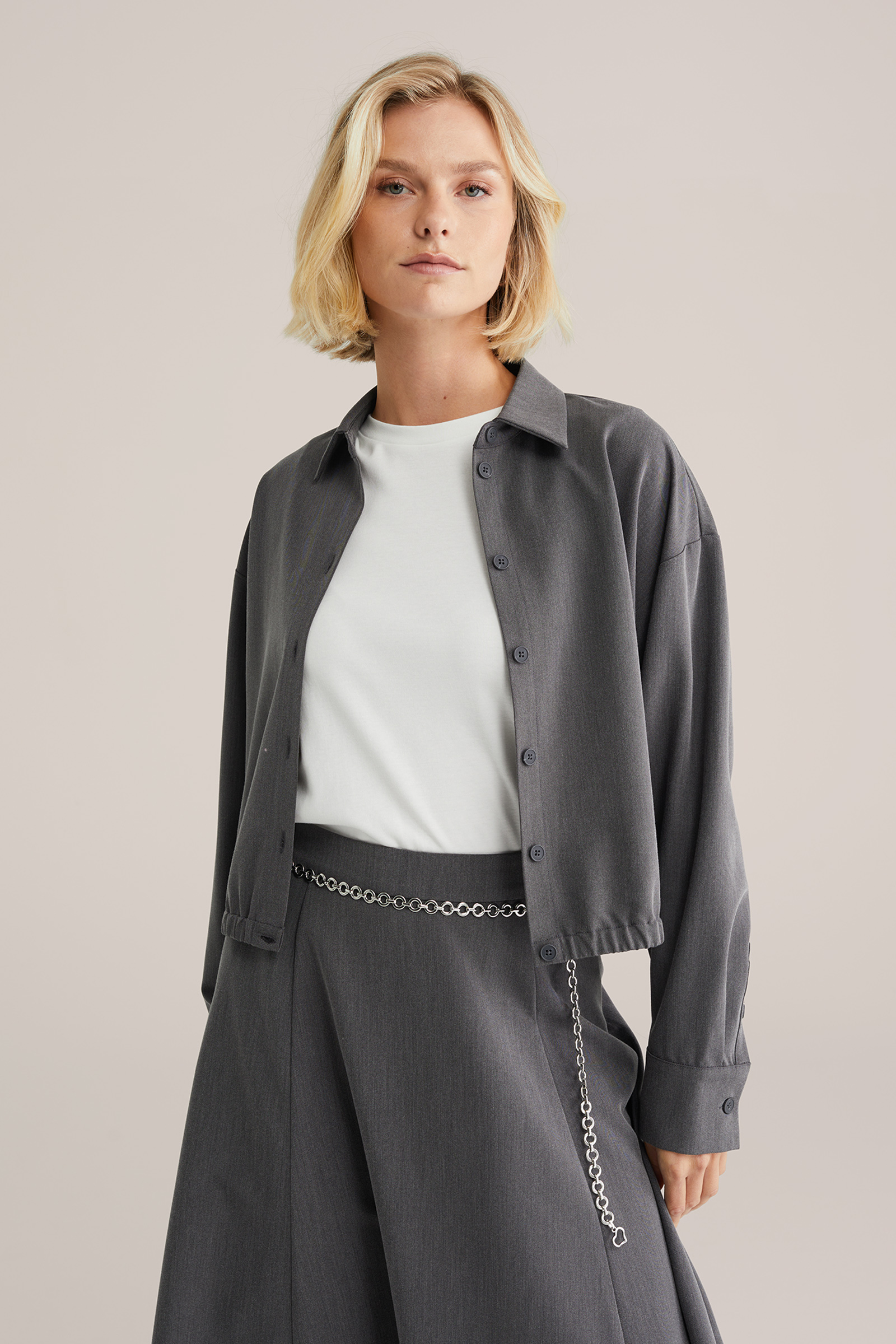 Dames cropped blouse