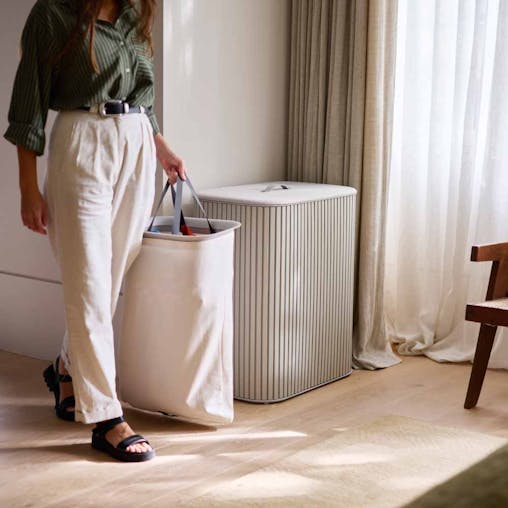 Joseph Joseph Tota Trio Luxe 90L Laundry Separation Basket Ecru