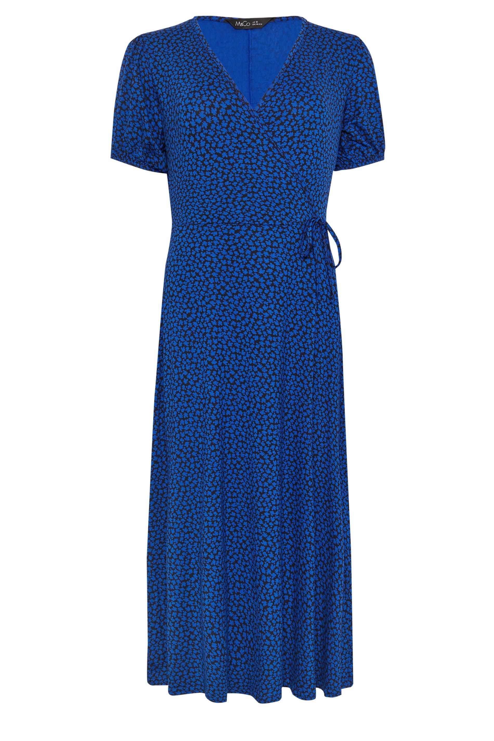 M&Co Ditsy Floral Print Wrap Dress