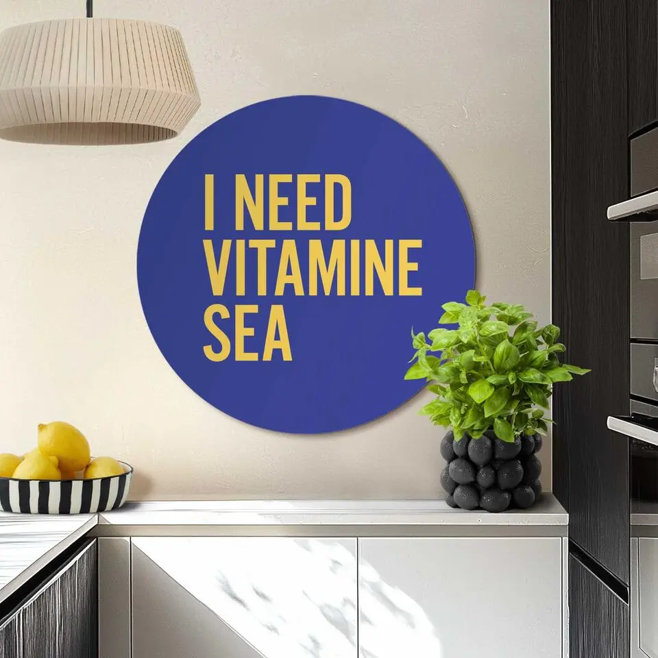 Glasschilderij Vitamin Sea - &Oslash; 70 - Blauw