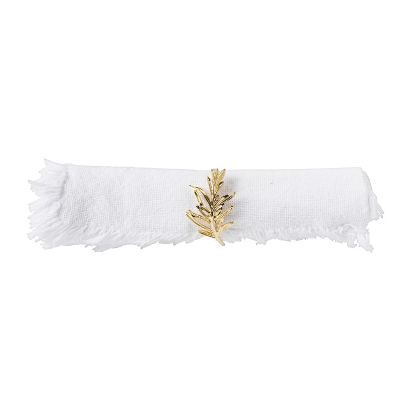 Servetring Leafs - goudkleurig - &Oslash;4x3.5 cm