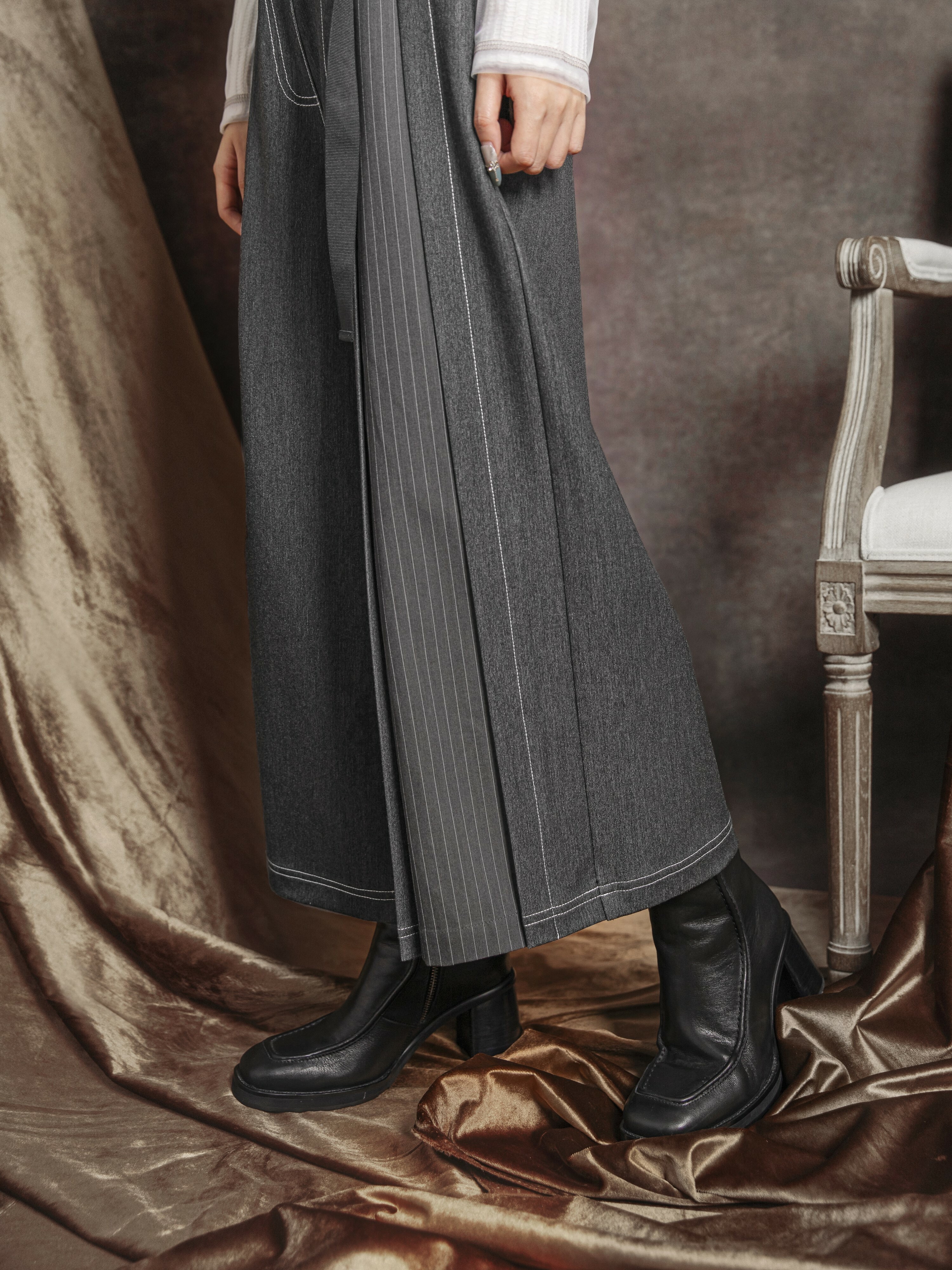 Asymmetric patchwork pants - 280D